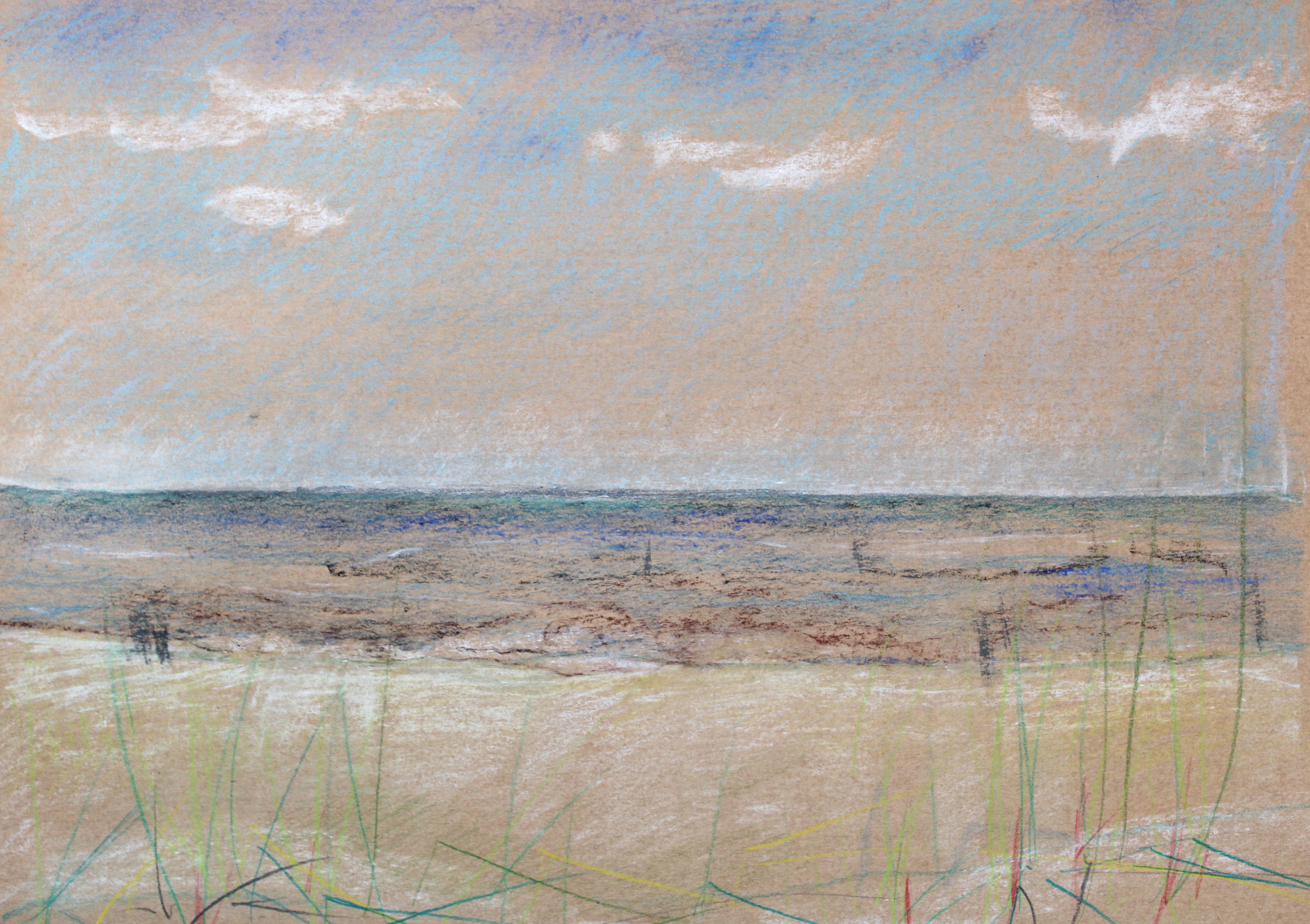 Meer. Papier, Pastell 21x29,5 cm, Papier