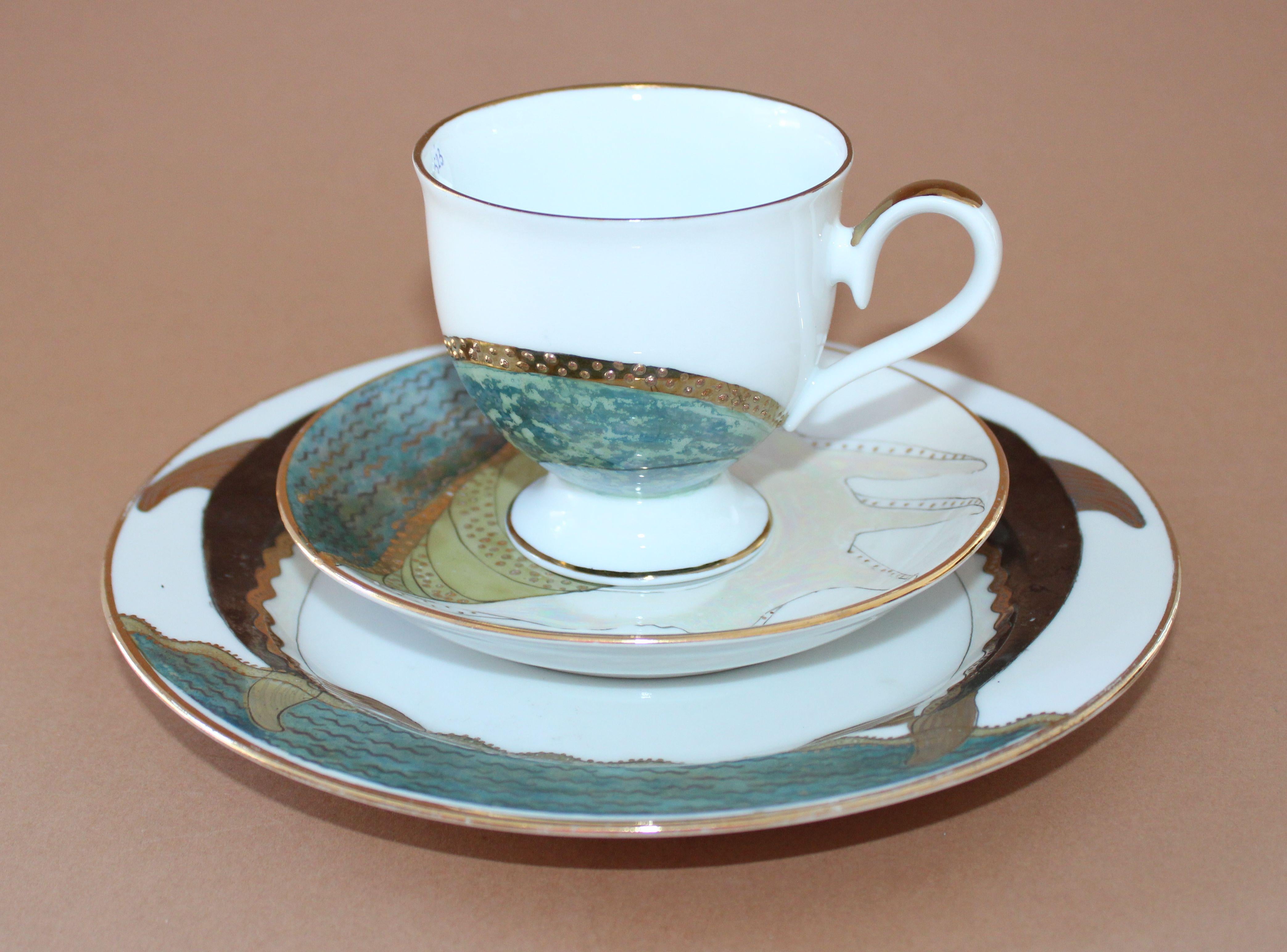 Trio di caffè di Antonina Paskevica, altezza tazza 7,5 cm; diametro 8 cm