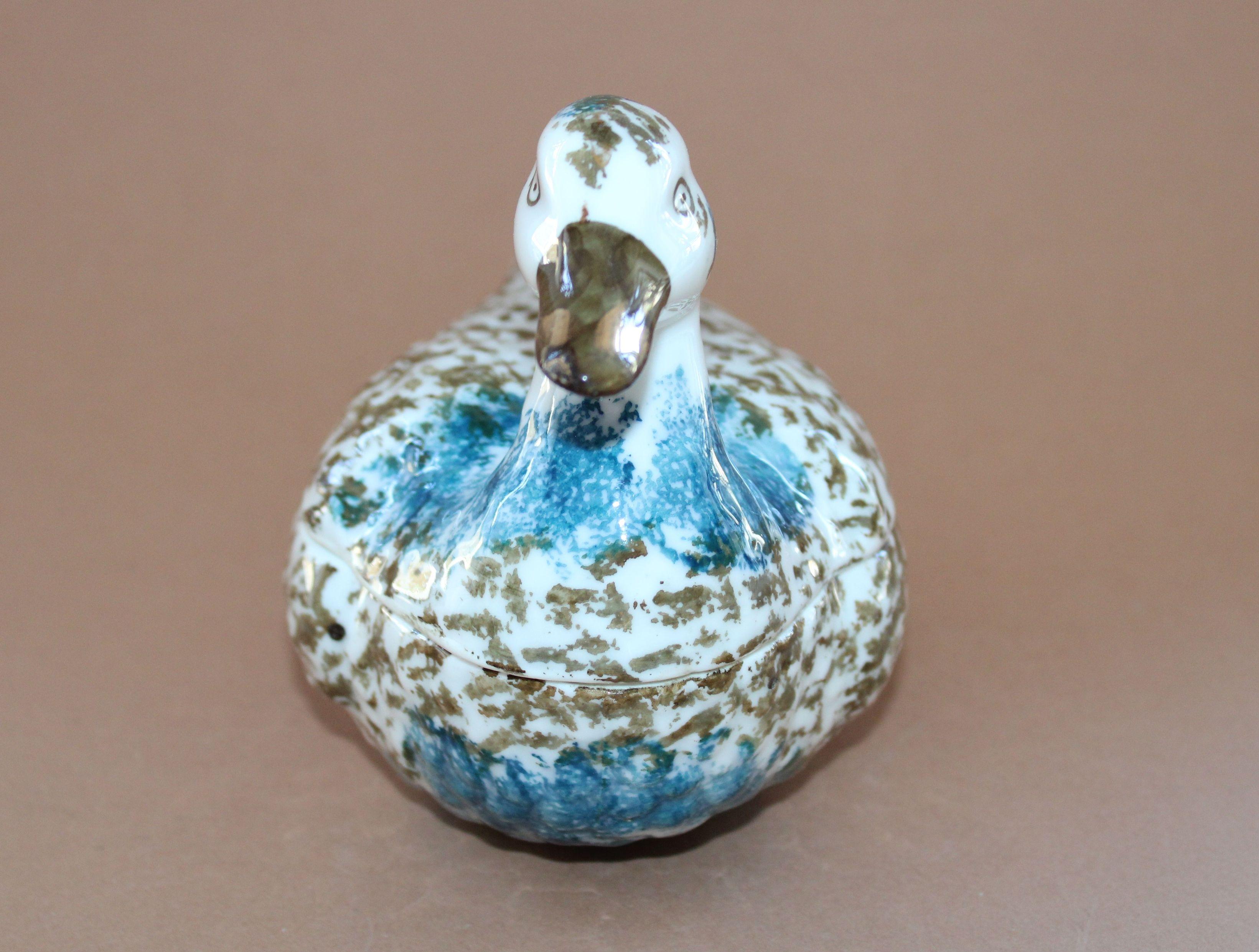 Porcelana Kuznetsov - Mantequera pato, porcelana h 13 cm; L 19 cm;  A 10 cm - Sculpture de Kuznetsov porcelain