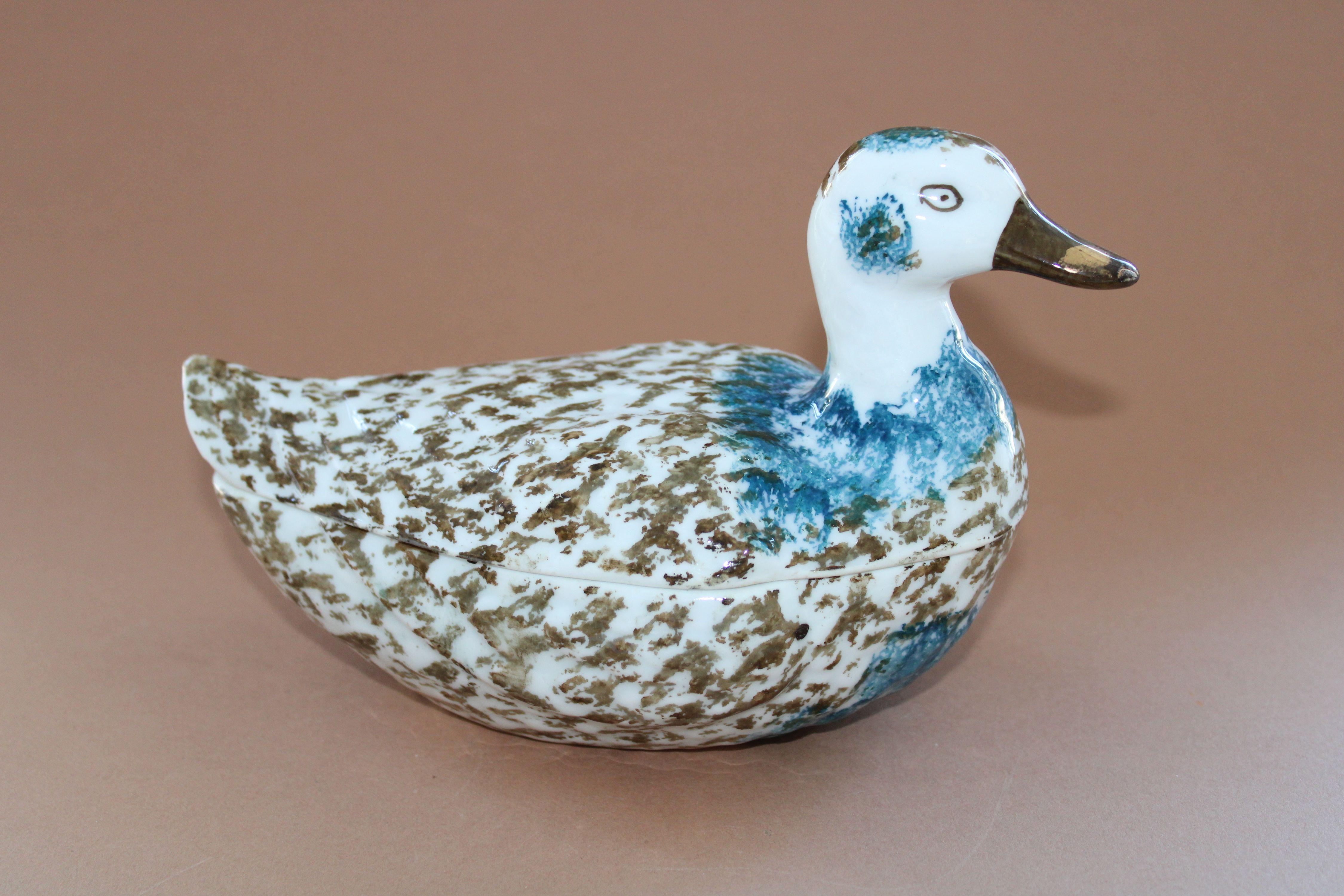 Porcelana Kuznetsov - Mantequera pato, porcelana h 13 cm; L 19 cm;  A 10 cm en venta 1