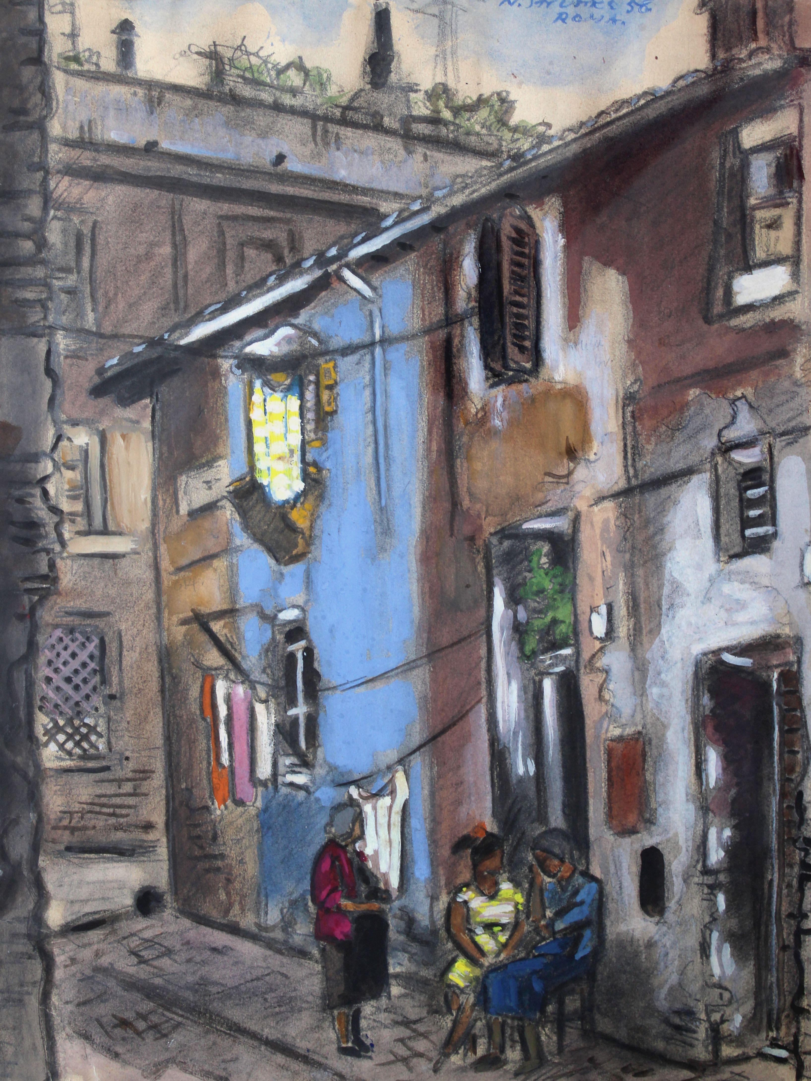 Roma. 1956, carta, tecnica mista, 44x34 cm