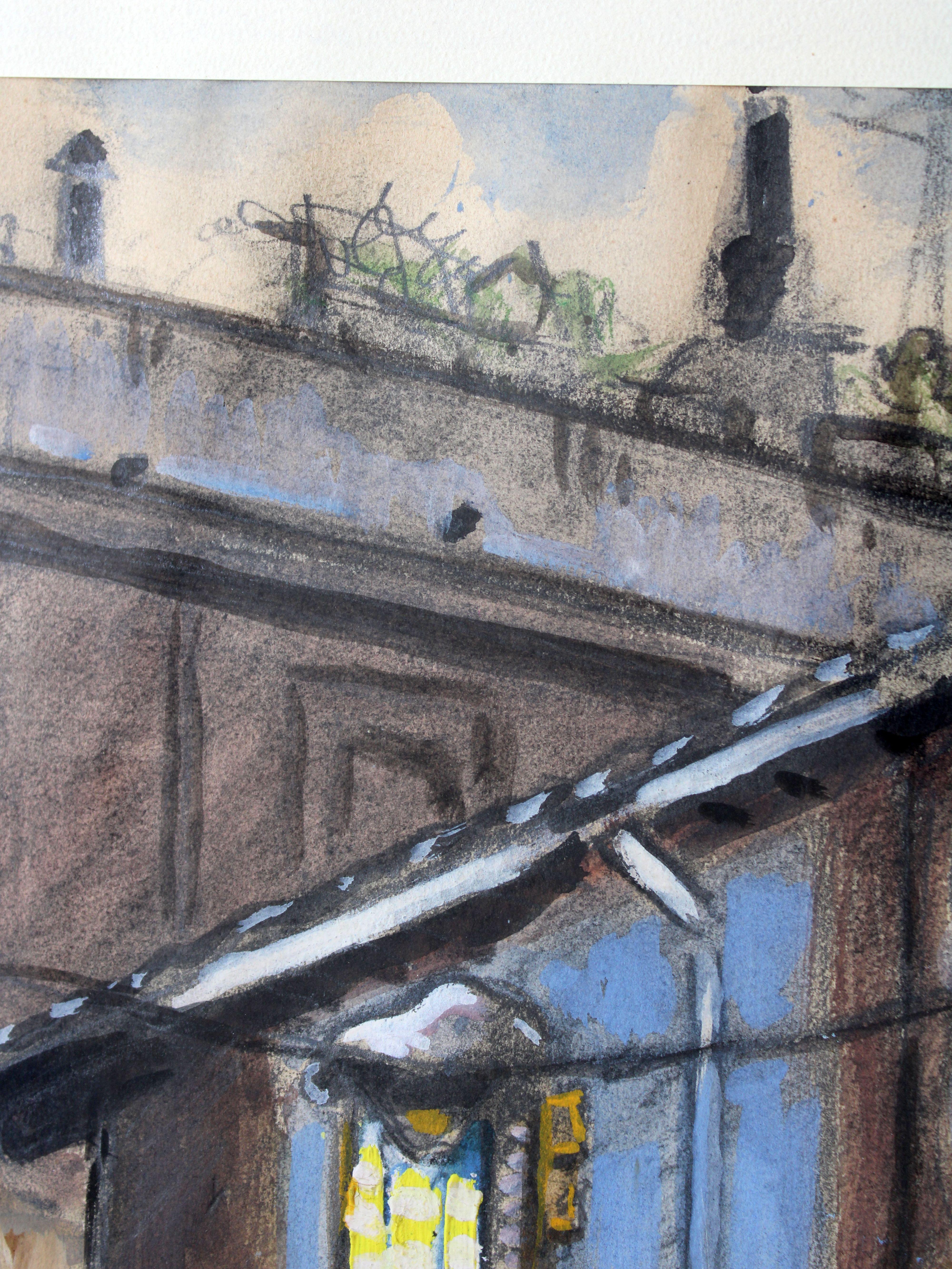 Rome. 1956, papier, techniques mixtes, 44x34 cm en vente 1
