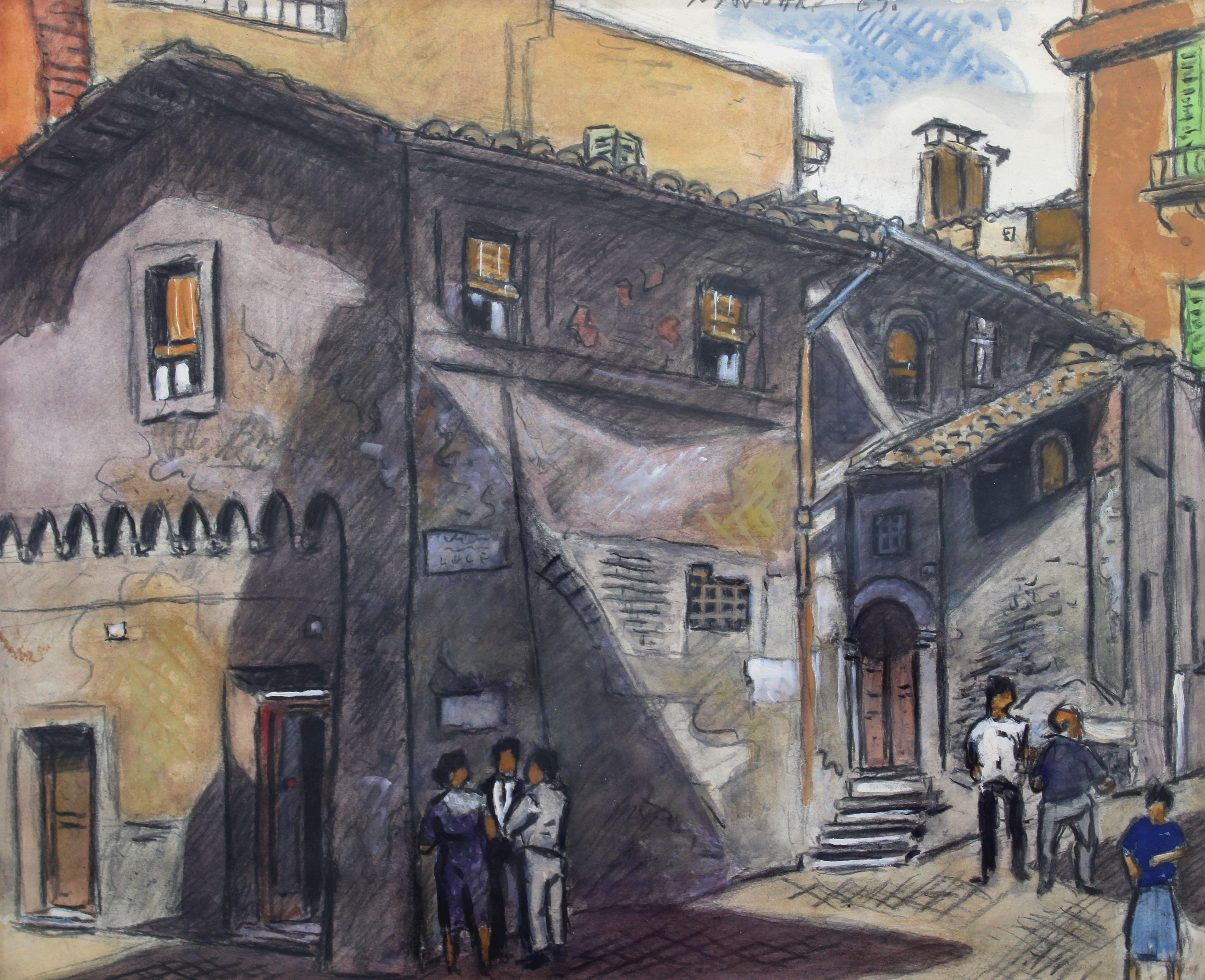 Landscape Art di Niklavs Strunke - In Italia. 1969, carta, tecnica mista, 38x46 cm