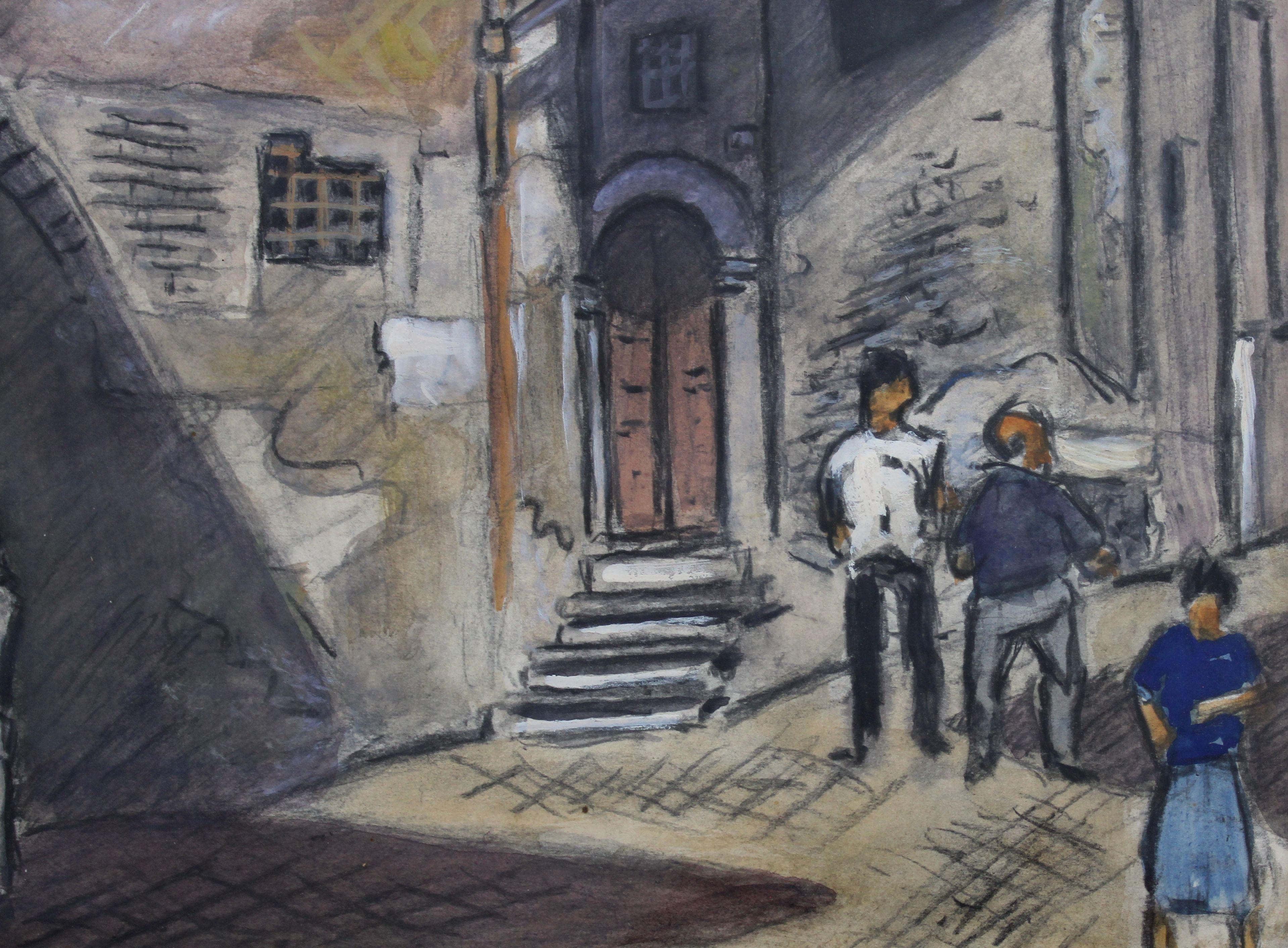 In Italia. 1969, carta, tecnica mista, 38x46 cm - Art di Niklavs Strunke