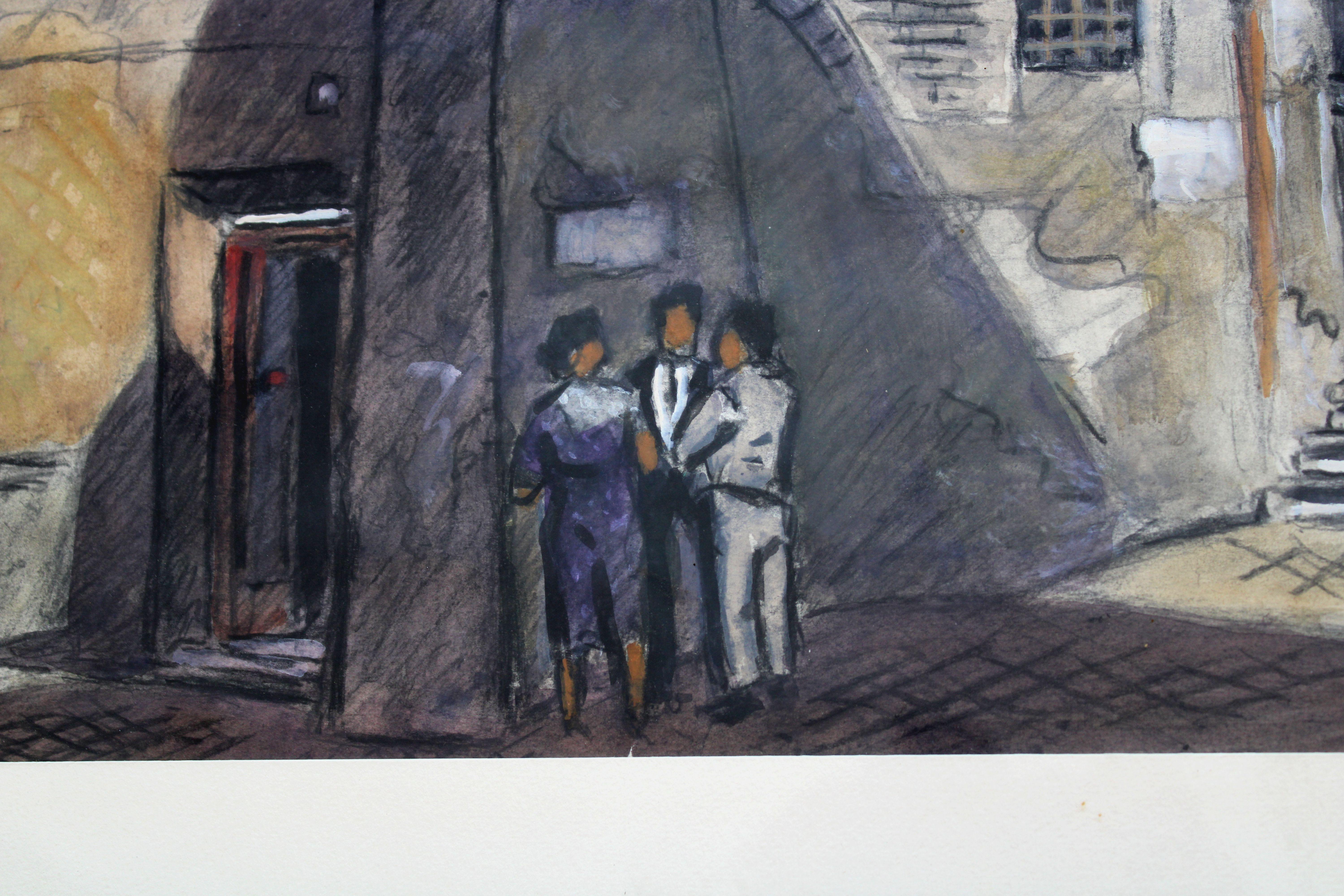 In Italia. 1969, carta, tecnica mista, 38x46 cm - Art Impressionismo di Niklavs Strunke