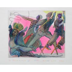 Theater history VI. 1992. Paper, etching, colored pencils 24.5x30 cm