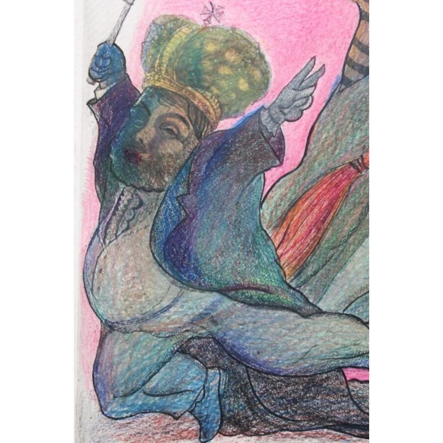 Theater history VI. 1992. Paper, etching, colored pencils 24.5x30 cm For Sale 1