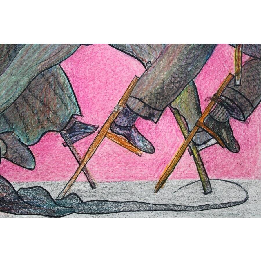 Theater history VI. 1992. Paper, etching, colored pencils 24.5x30 cm For Sale 2