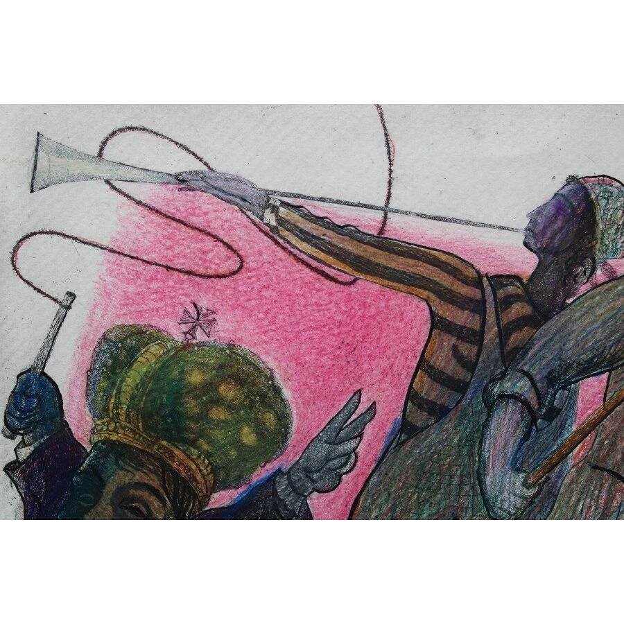 Theater history VI. 1992. Paper, etching, colored pencils 24.5x30 cm For Sale 3