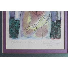 Lonely dreamers. 1992, paper, etching, watercolor, 22x14 cm