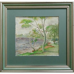 Landschaft. Papier, Aquarell, 27x30 cm, Papier