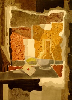 Naturaleza muerta con tarjeta. 1989, papel, acuarela, 75, 5 x 55 cm