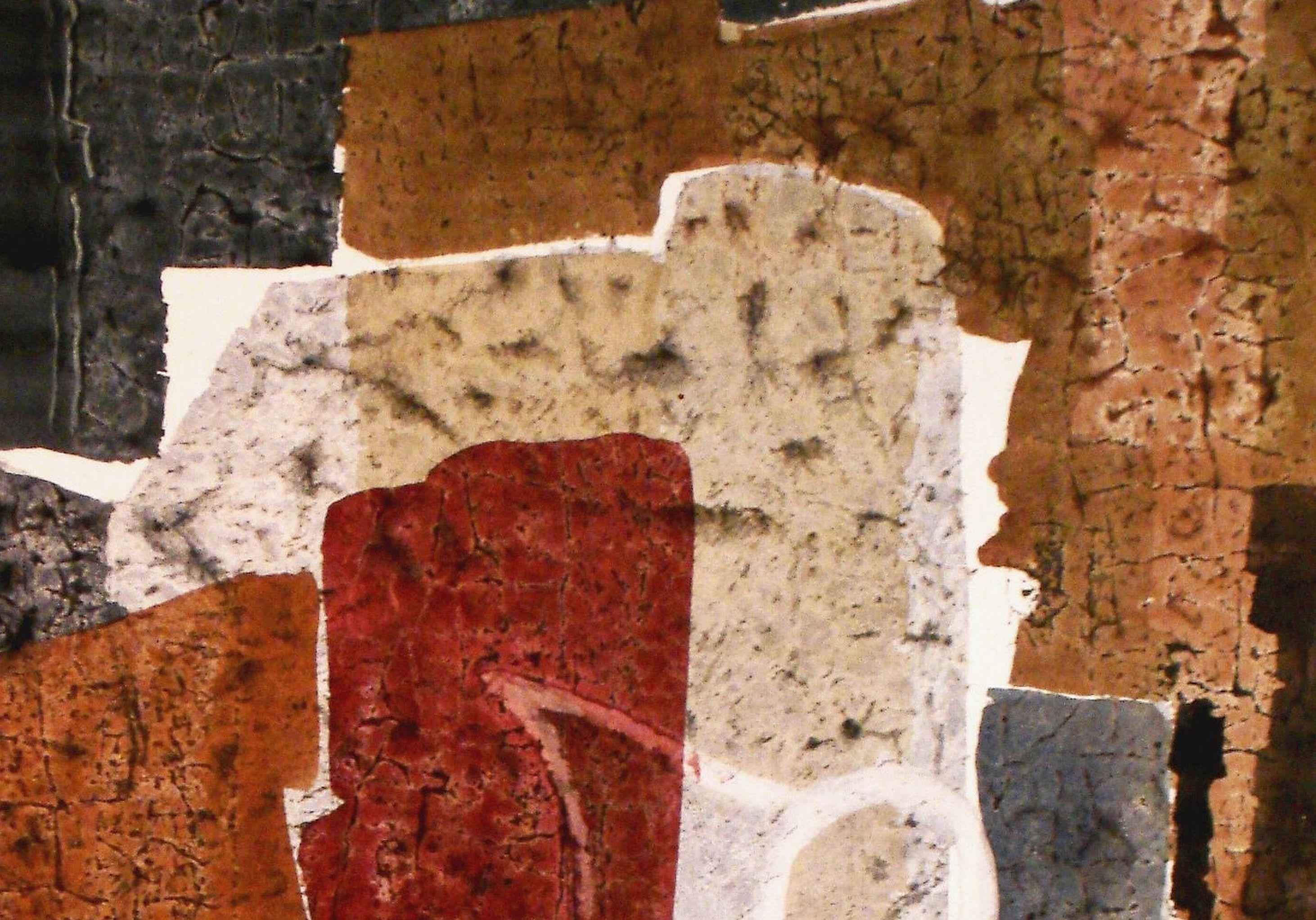 Naturaleza muerta con limón Años 80, papel, acuarela, 75, 5 x 55, 5 cm - Still-Life Marrón de Jekabs Arturs Springis 