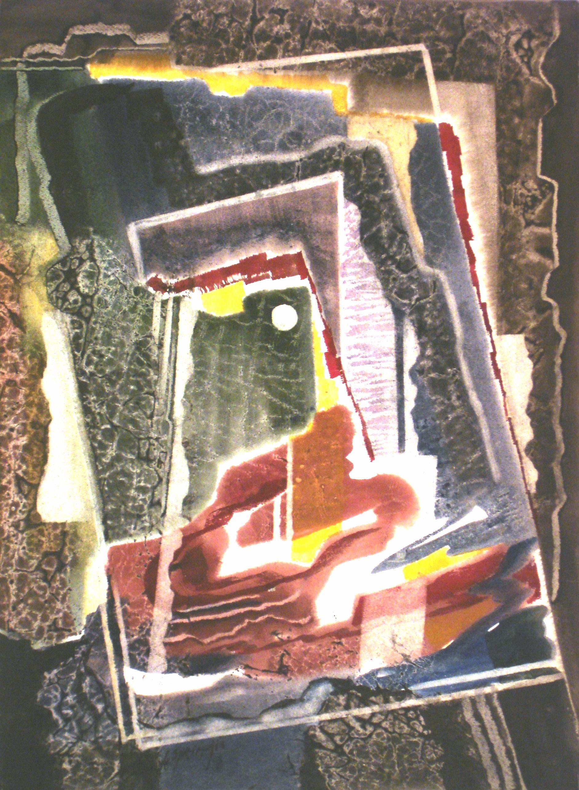 Abstract composition. 1994, paper, watercolor, 75 x 55 cm - Art by Jekabs Arturs Springis 