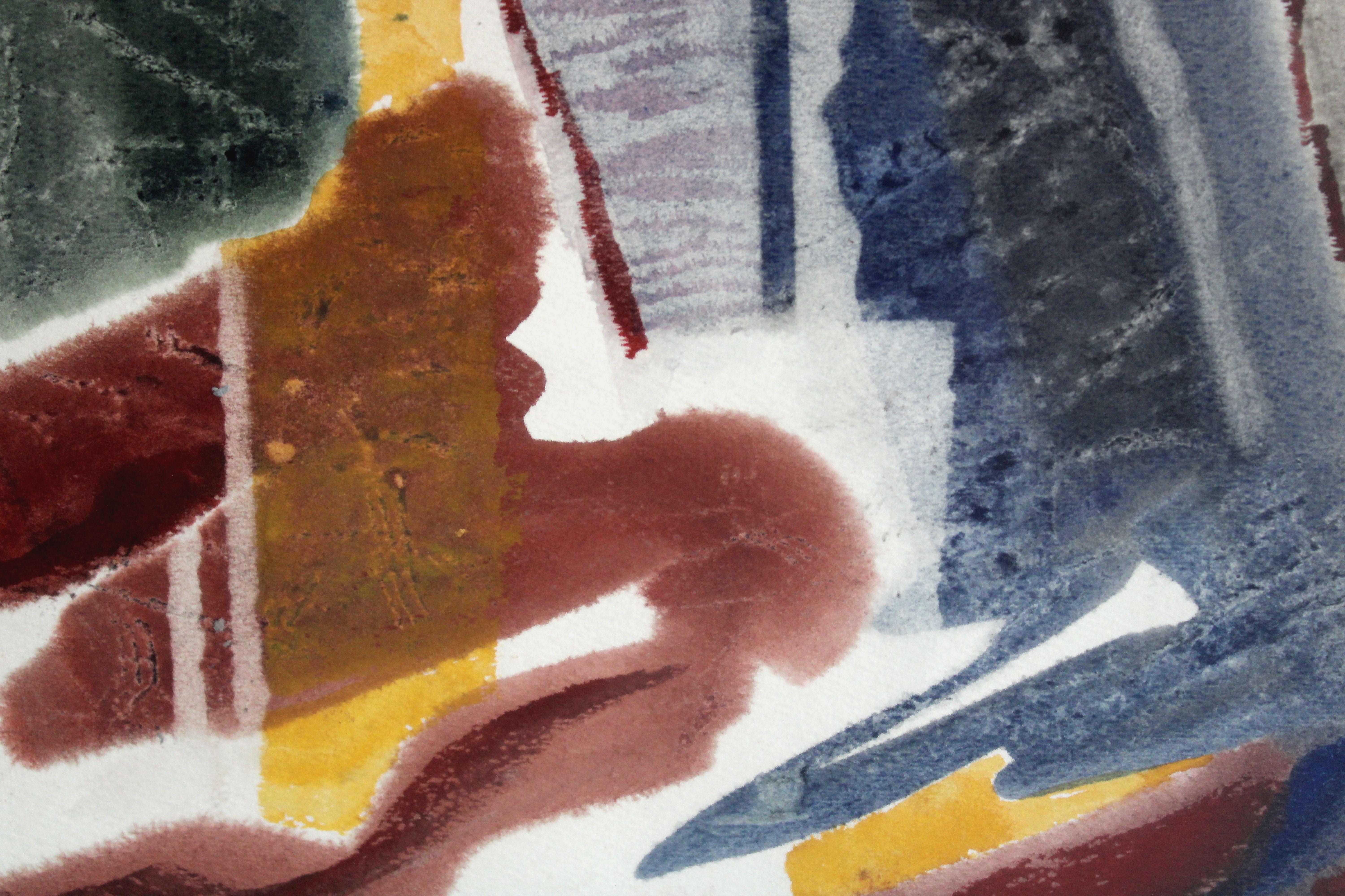 Abstract composition

1994, paper, watercolor, 75x55 cm

Jekabs Arturs Springis 

(1907– 2004) Painter, Latvia

1924 – 1927 – he learned at Aizpute Secondary School
1927 – 1930 – learning at Liepaja Art Craft School, department of decorative