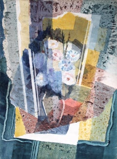 Fleurs bleues. Lampe (de face double) 1991, aquarelle sur papier, 73 x53 cm