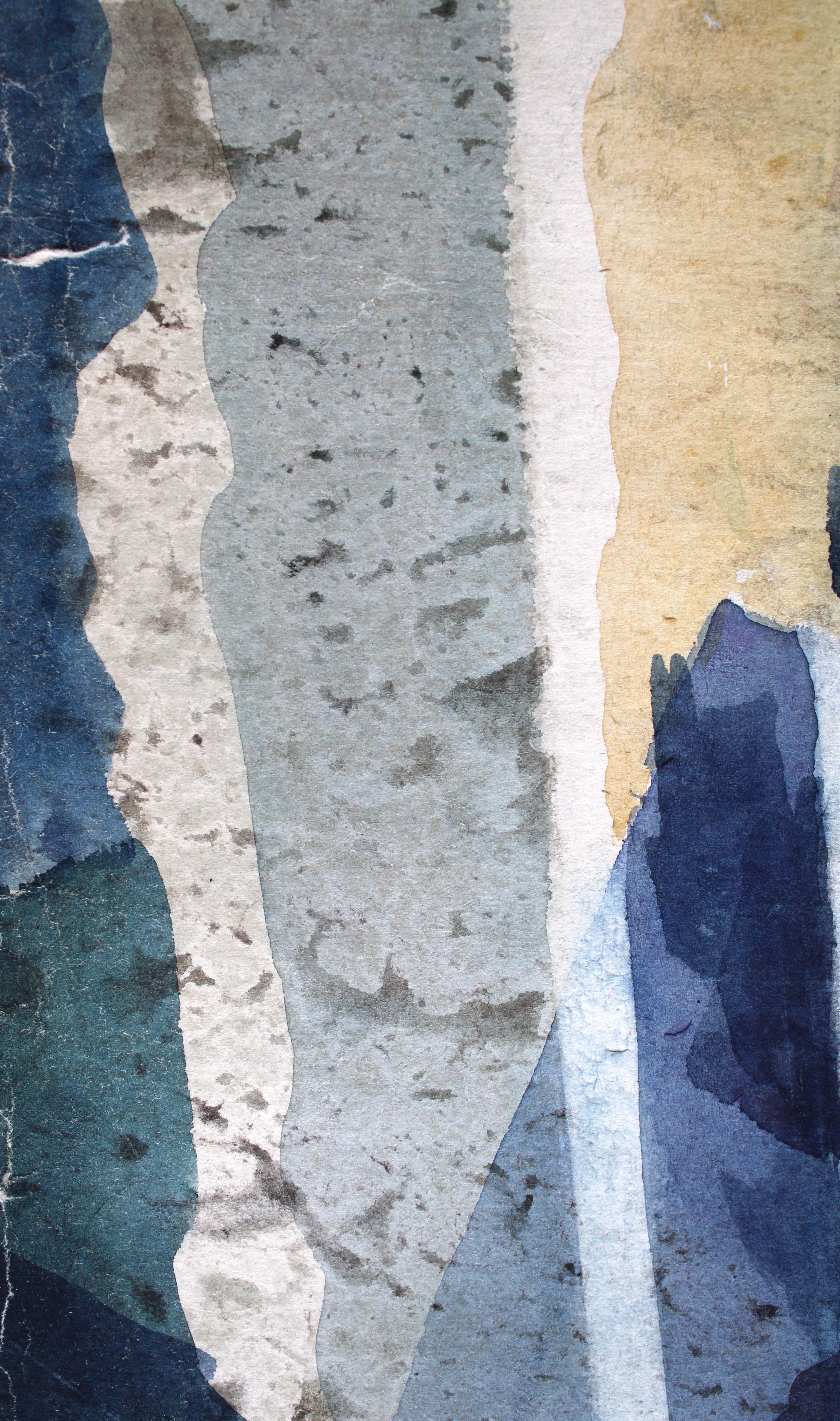 Blue flowers. Lamp (double-sided) 1991, watercolor on paper, 73x53 cm For Sale 1