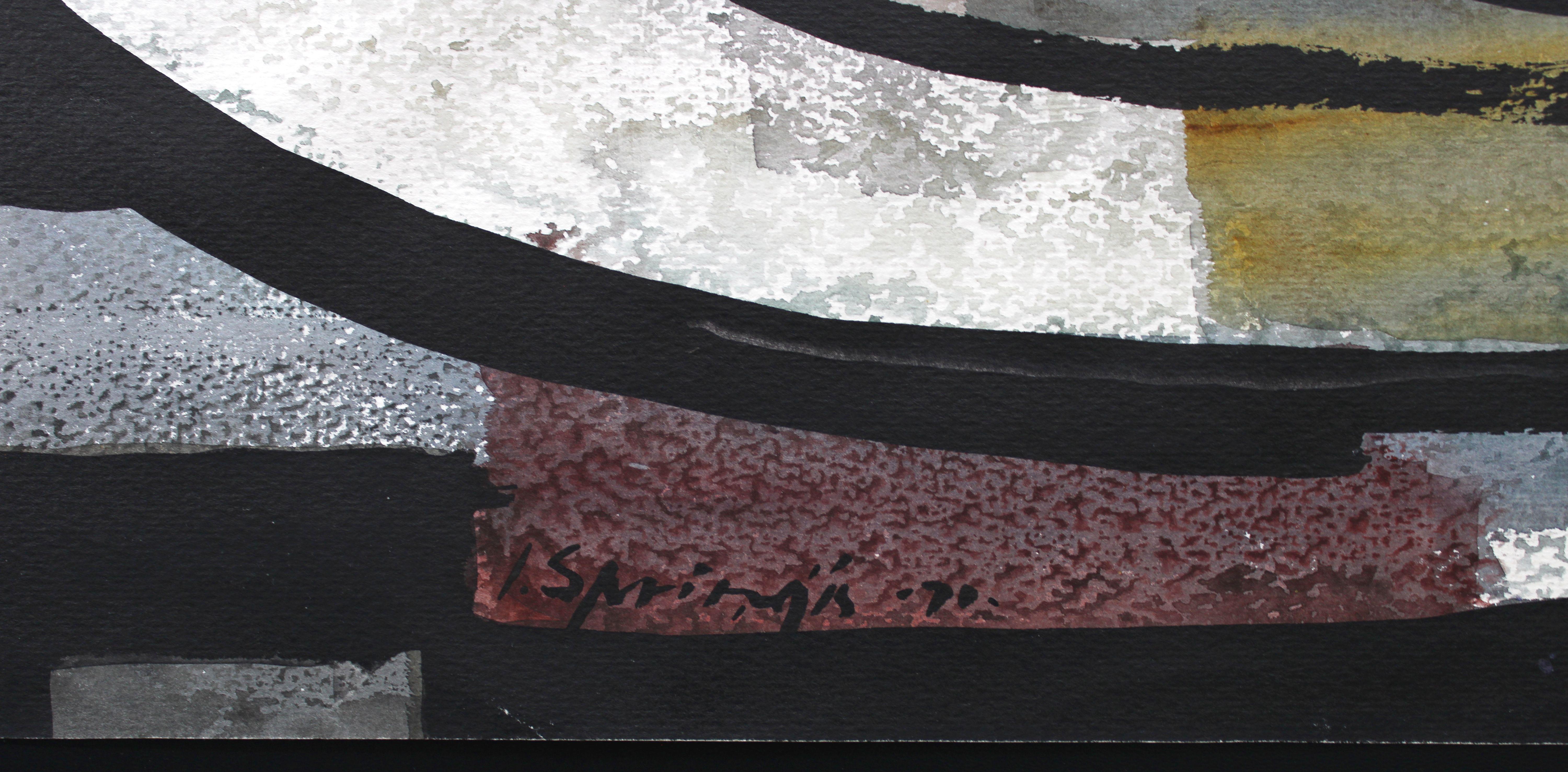 Black mug with apples. 1971, watercolor on paper, 72, 5 x 54 cm - Impressionist Painting by Jekabs Arturs Springis 