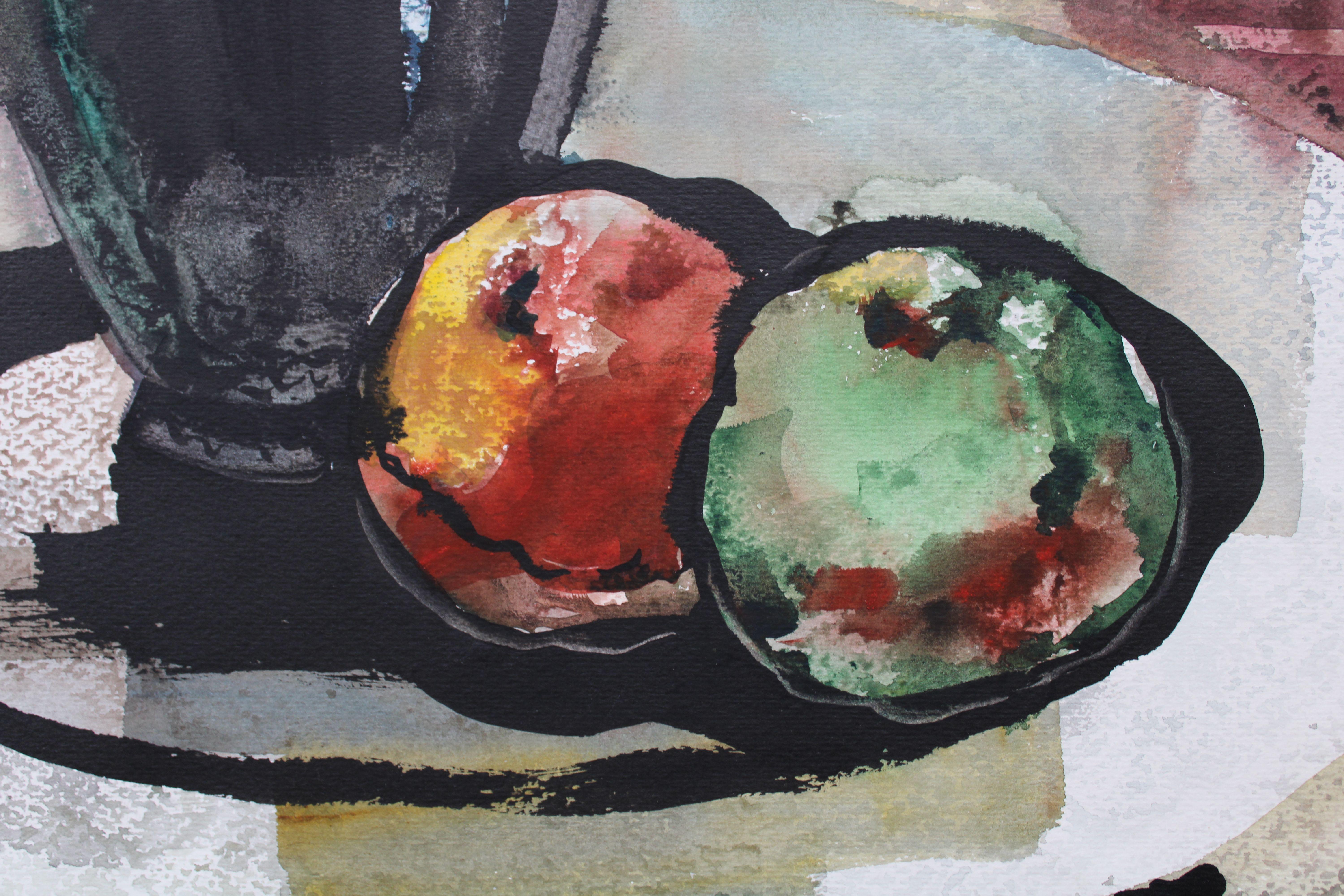 Black mug with apples. 1971, watercolor on paper, 72,5x54 cm

Jekabs Arturs Springis 

(1907– 2004) Painter, Latvia

1924 – 1927 – he learned at Aizpute Secondary School
1927 – 1930 – learning at Liepaja Art Craft School, department of decorative