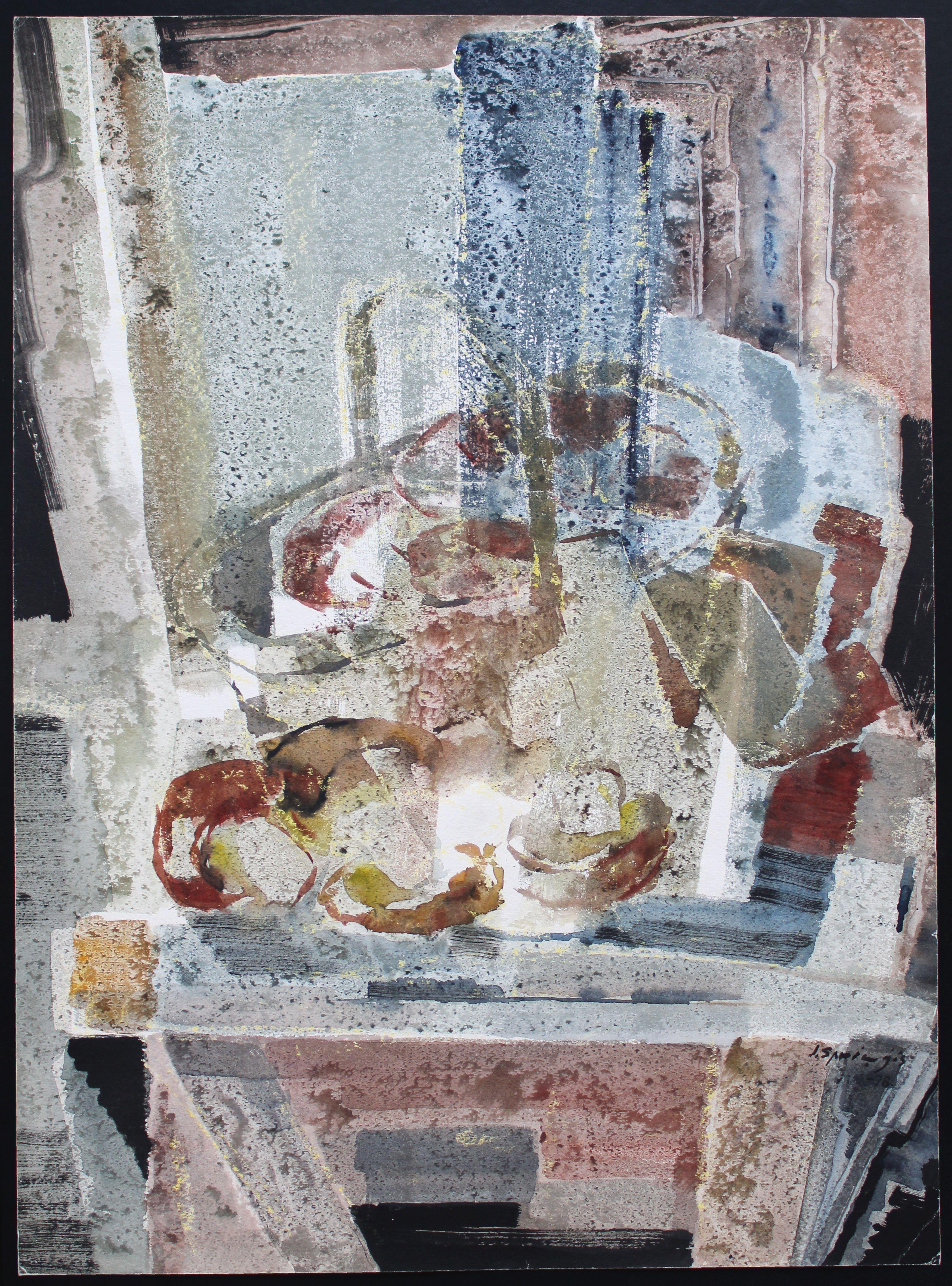 Funghi con cestino. 1978, acquerello su carta, 75x55 cm - Art di Jekabs Arturs Springis 