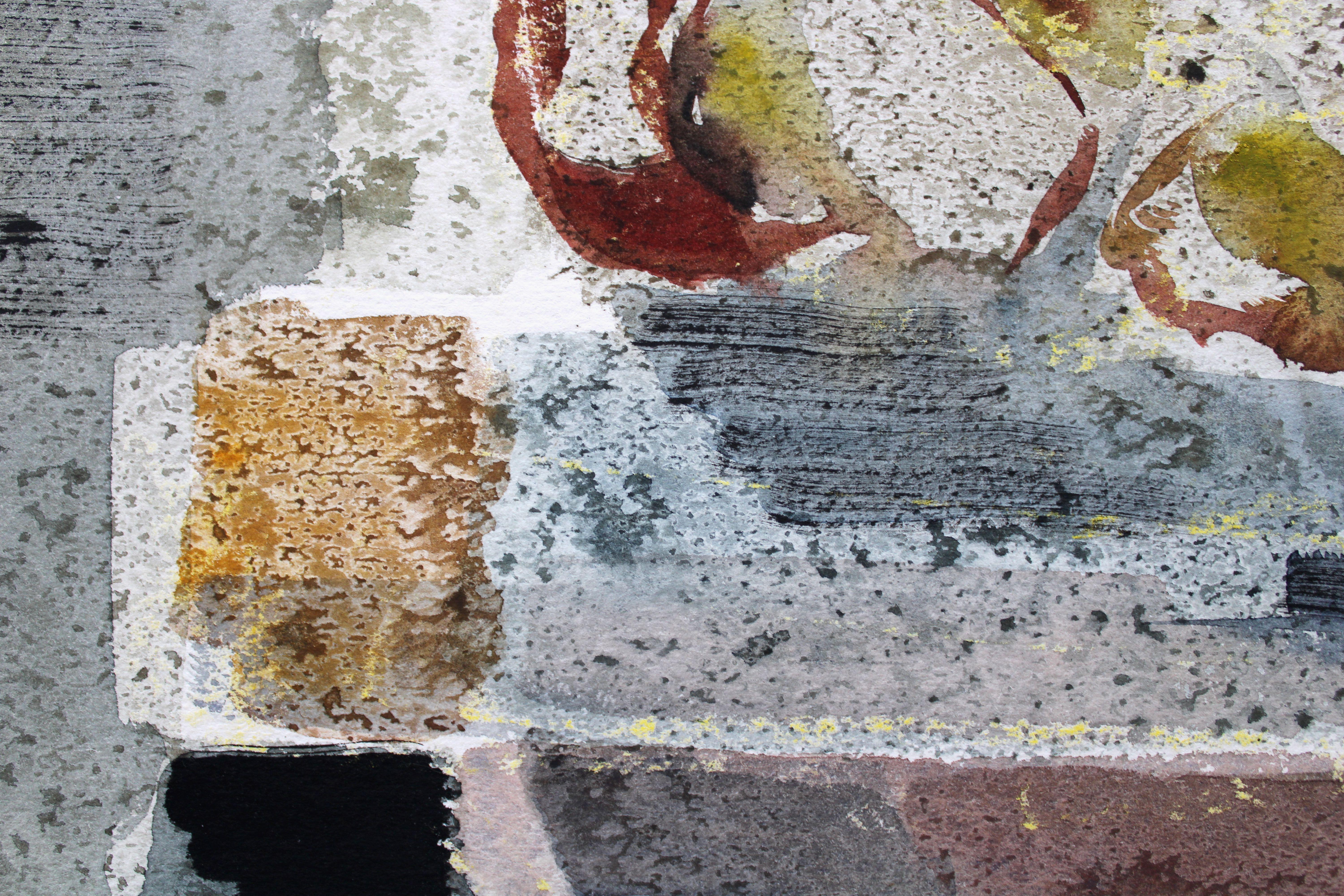 Funghi con cestino. 1978, acquerello su carta, 75x55 cm in vendita 3