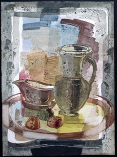 Stilleben mit Tablett  1980er Jahre, Aquarell auf Papier, 75x55 cm