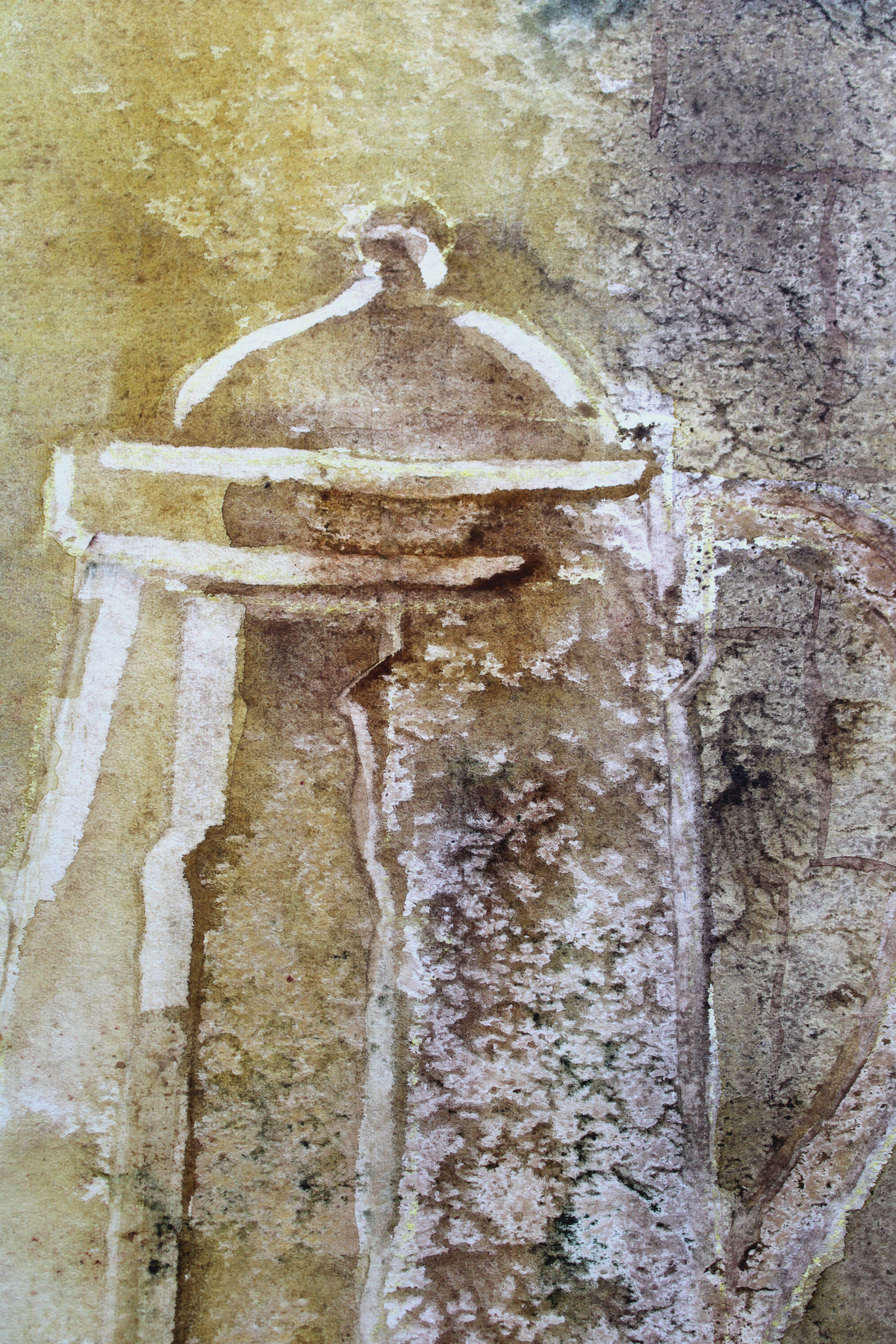 Piatti con Oliver  1984, acquerello su carta, 74, 5 x 55 cm in vendita 1
