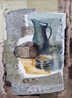 Still life with bread  1983, watercolor on paper, 75, 5 x 55, 5 cm