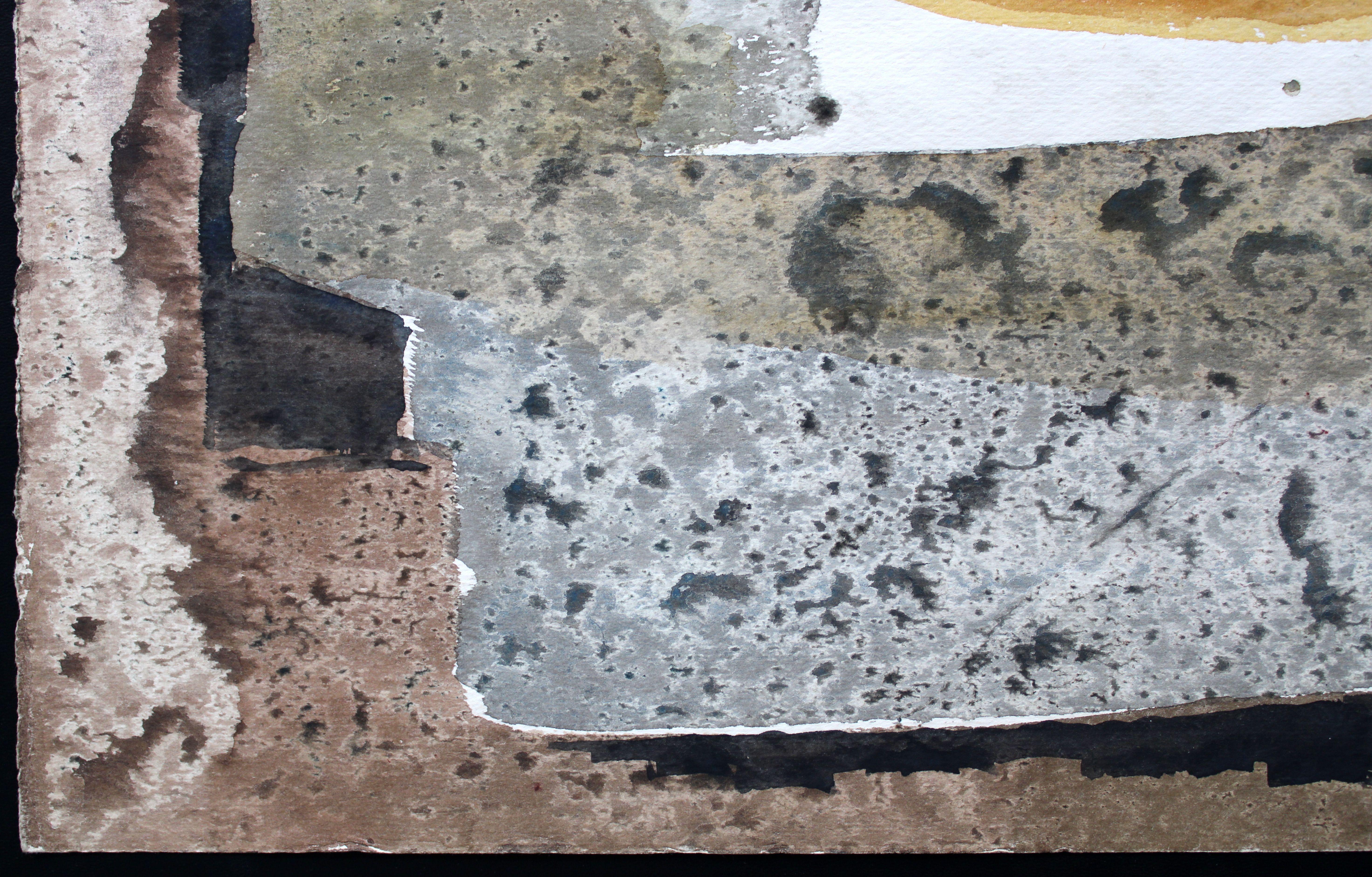 Natura morta con pane  1983, acquerello su carta, 75, 5 x 55, 5 cm - Still-Life Grigio di Jekabs Arturs Springis 