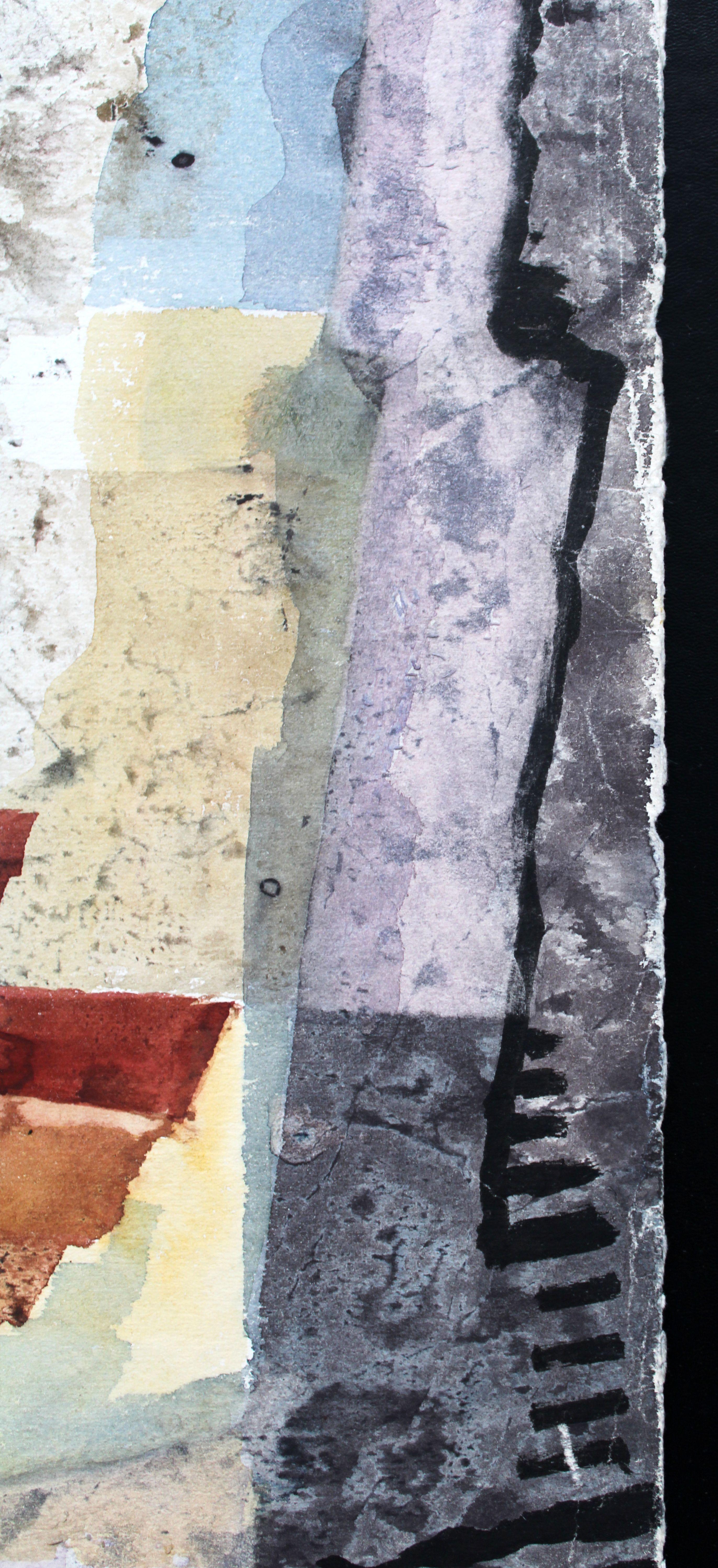 Composition with split bowl. Watercolor on paper, 73x54 cm - Gray Still-Life Painting by Jekabs Arturs Springis 