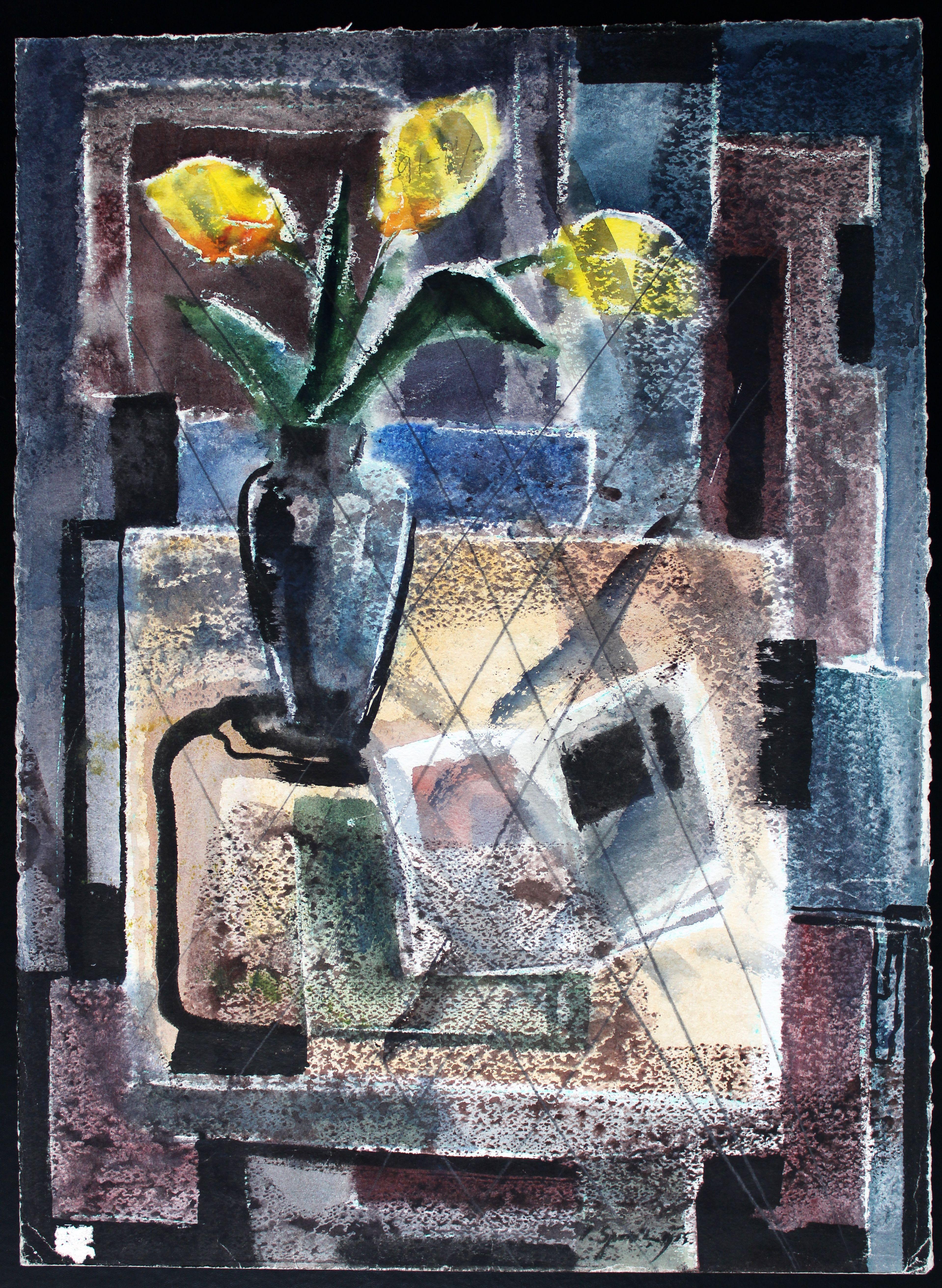 Composition with split bowl. Watercolor on paper, 73x54 cm For Sale 4