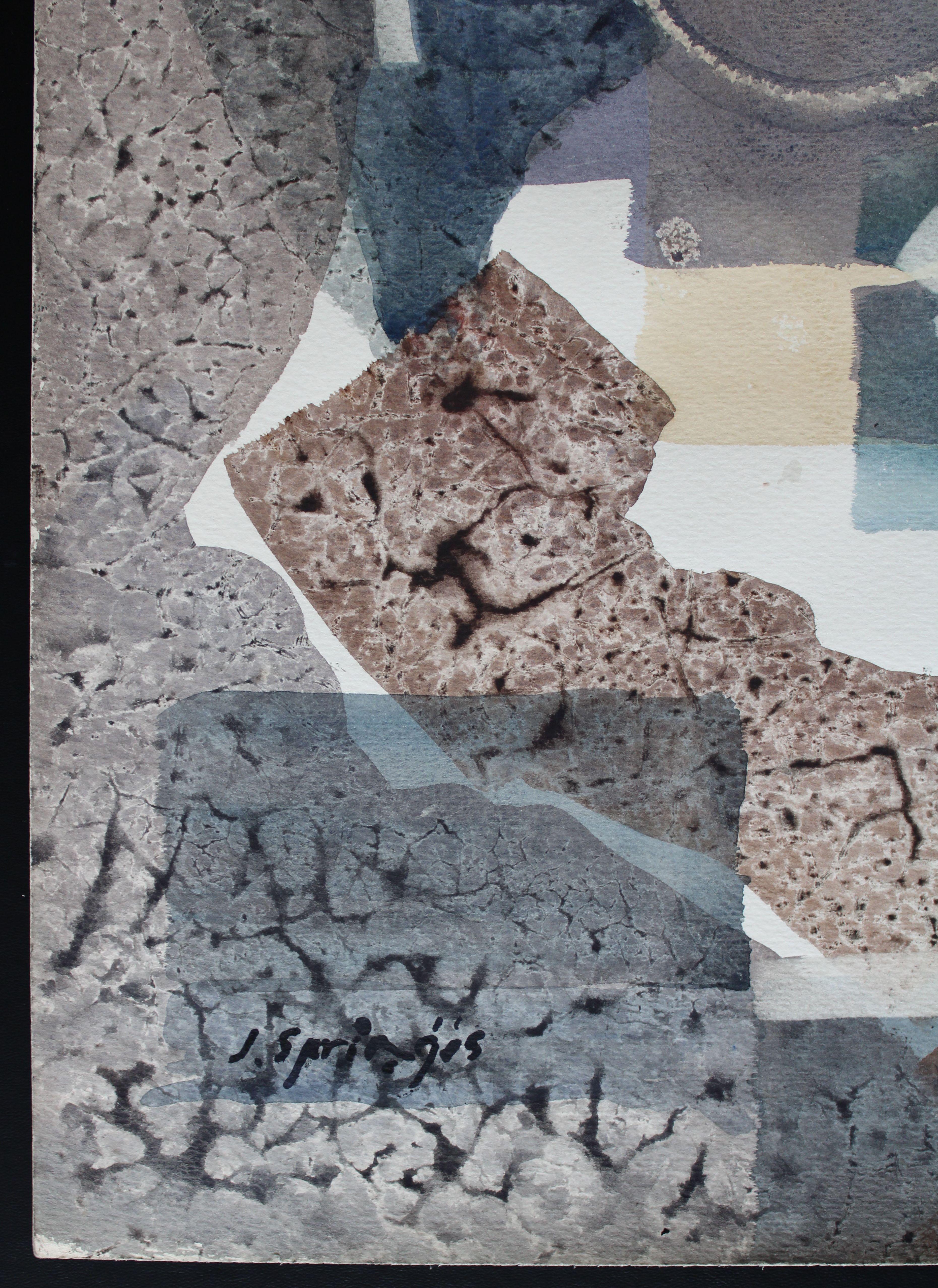 Composition. May 27. 1992, watercolor on paper, 73x48 cm - Impressionist Painting by Jekabs Arturs Springis 