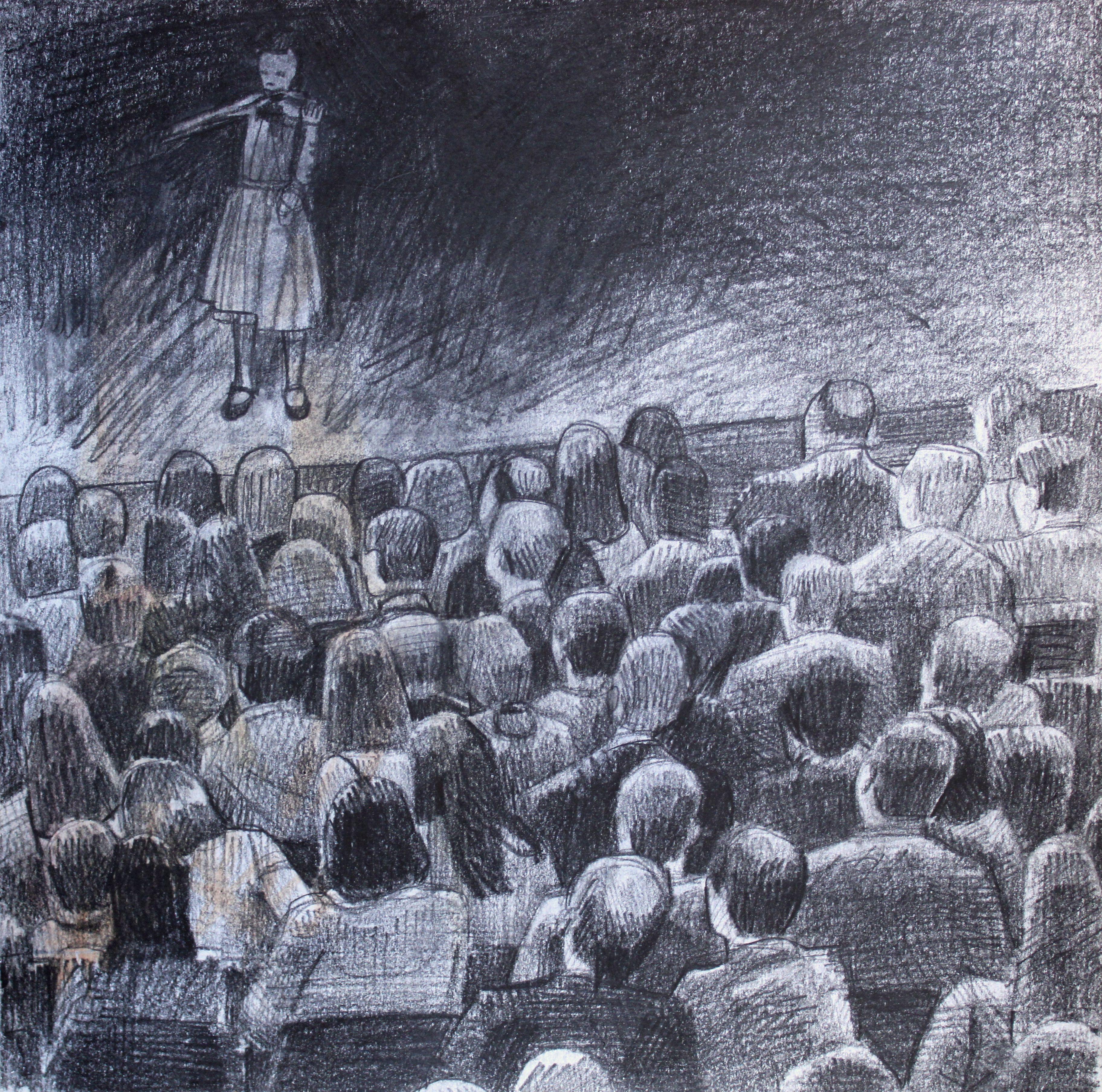 The little violinist. 2021., pencil, paper, 25x25 cm