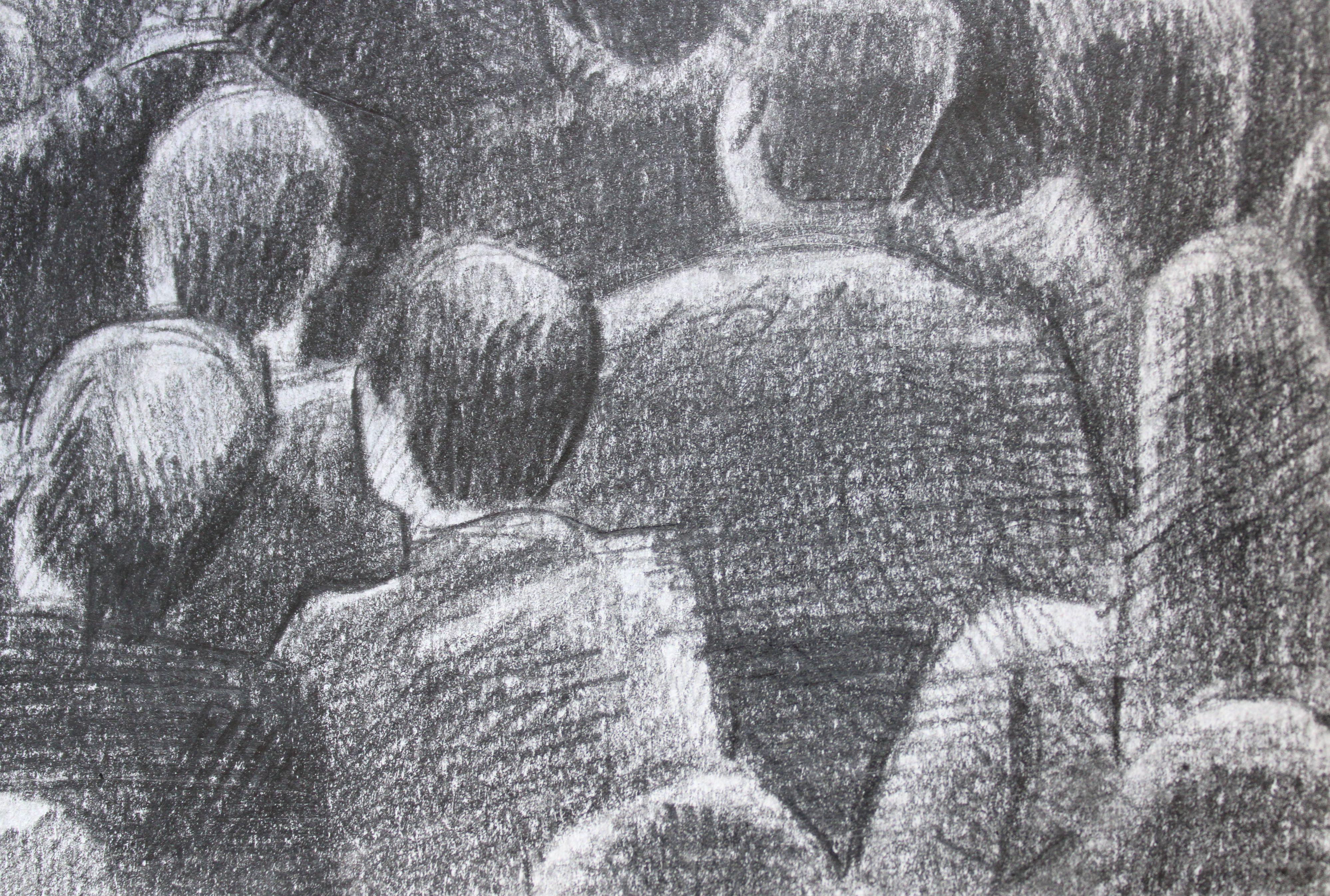 The little violinist. 2021., pencil, paper, 25x25 cm For Sale 1
