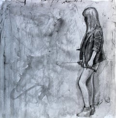 A girl with a cigarette. 2021, watercolor, paper, 25x25 cm
