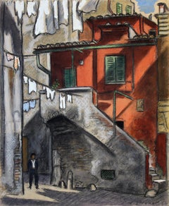 Roma. Trastevere. 1963 carta, tecnica mista, 45x37 cm