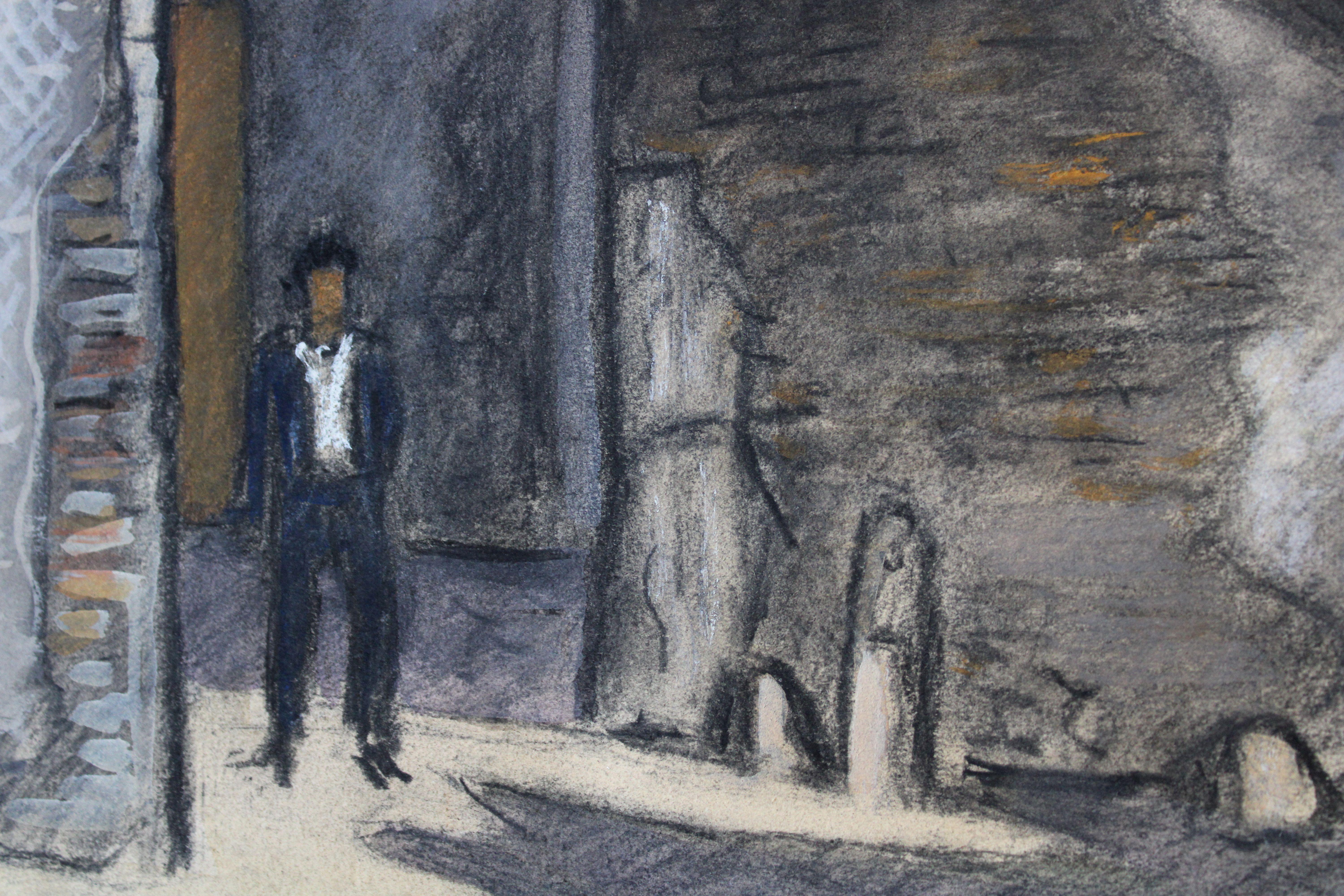 Roma. Trastevere 1963 papel, técnica mixta, 45x37 cm - Art Impresionista de Niklavs Strunke