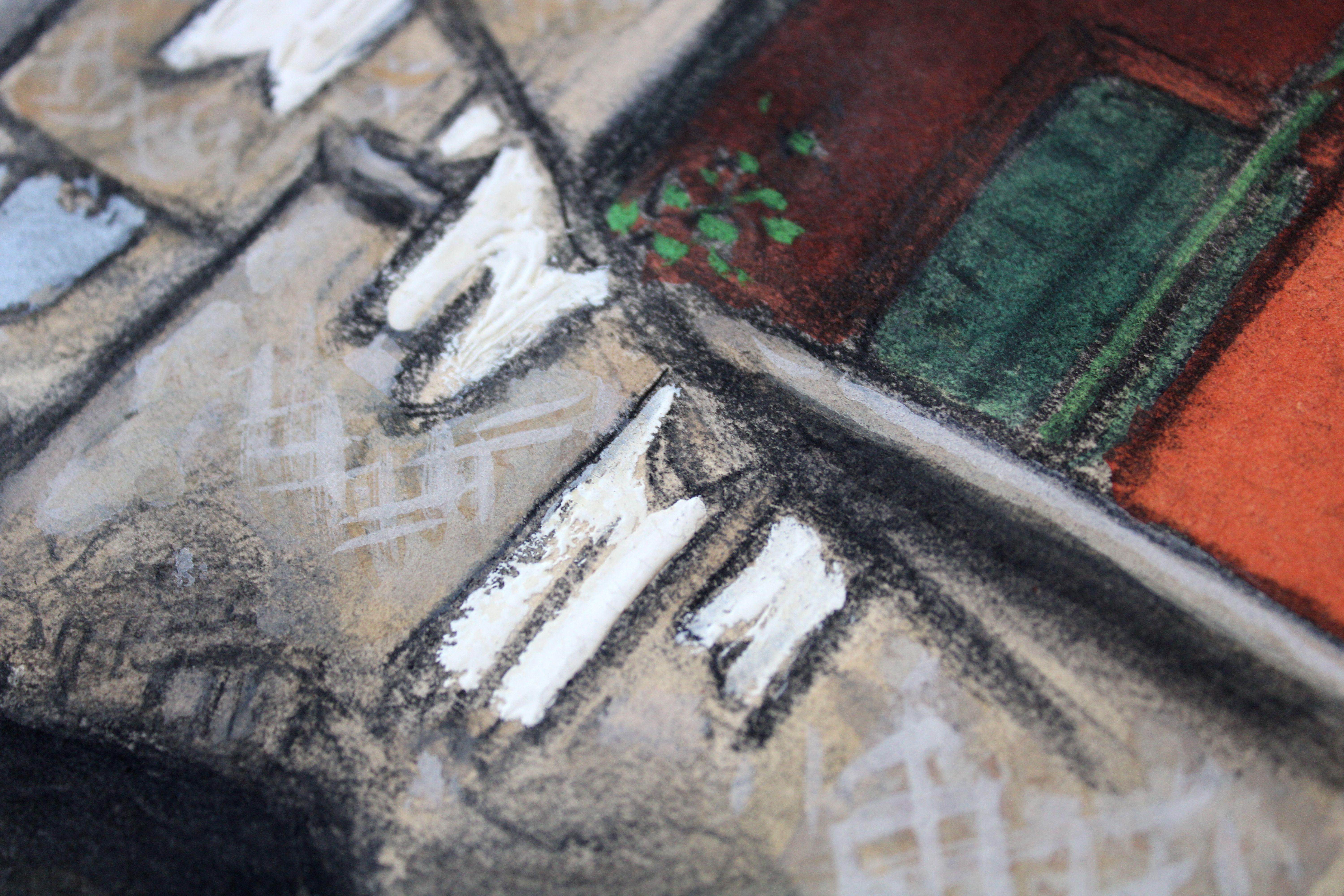 Roma. Trastevere 1963 papel, técnica mixta, 45x37 cm en venta 4