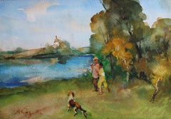 Fischer. Papier, Aquarell, 20 x 29. 5 cm, Papier