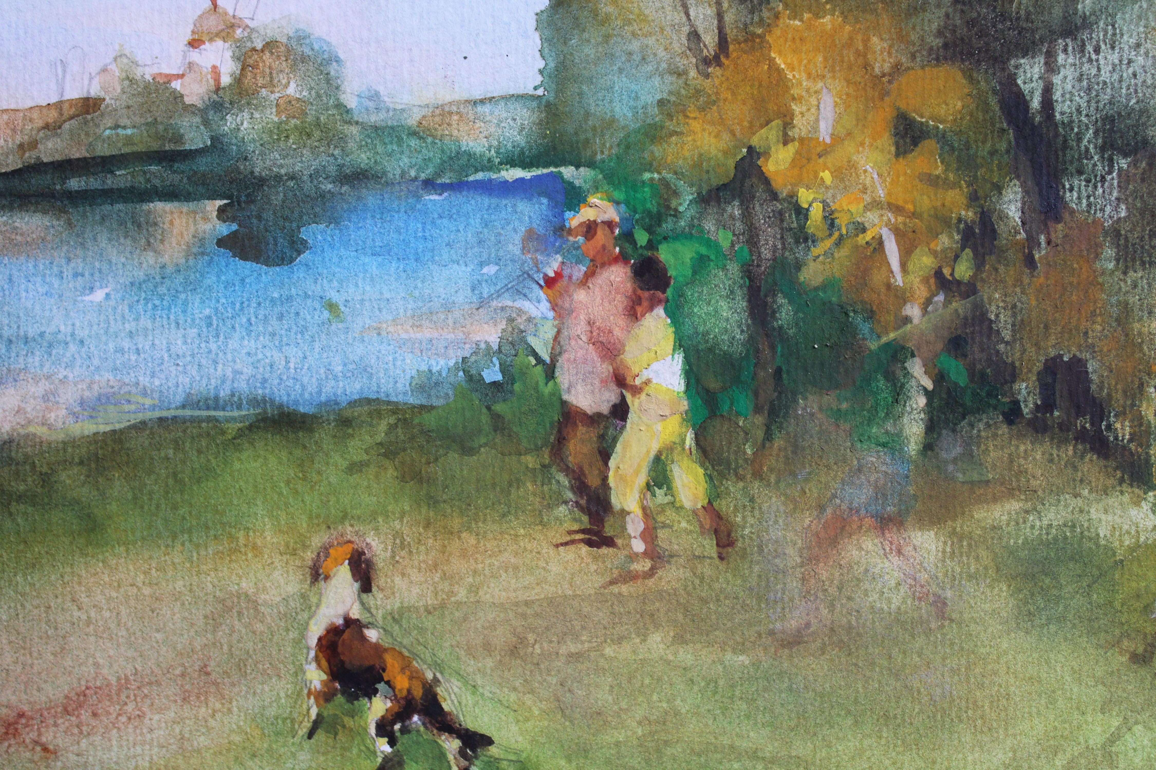 Pescatori. Carta, acquerello, 20 x 29. 5 cm - Art di Vladimir Kozin 