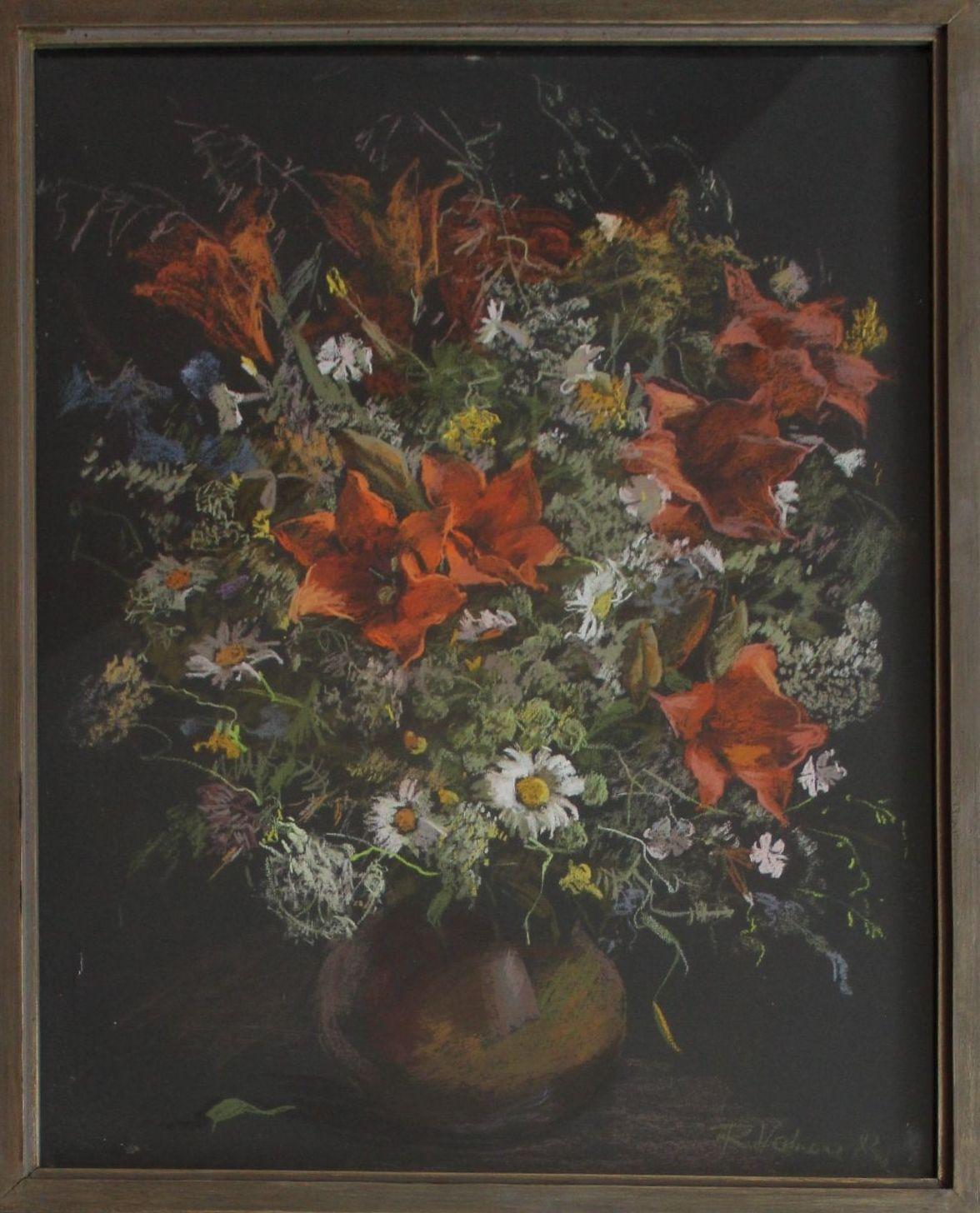 Fleurs dans un vase - Art de Rita Valnere