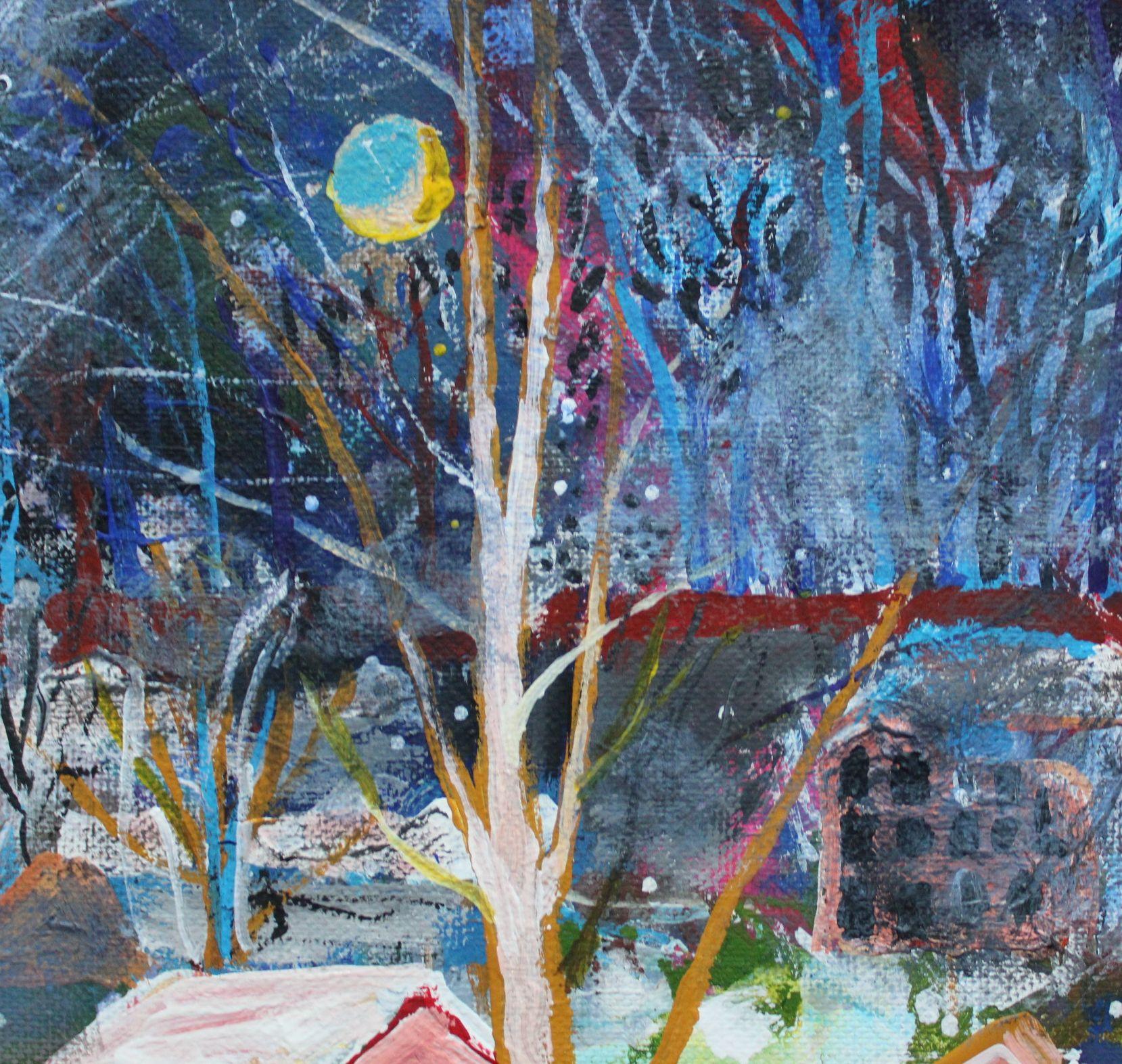 Dawn, 24x30 cm, techniques mixtes/toile - Contemporain Art par Liga Kalnina