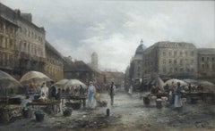 "Marché du dimanche", Emil Barbarini (1855-1930)