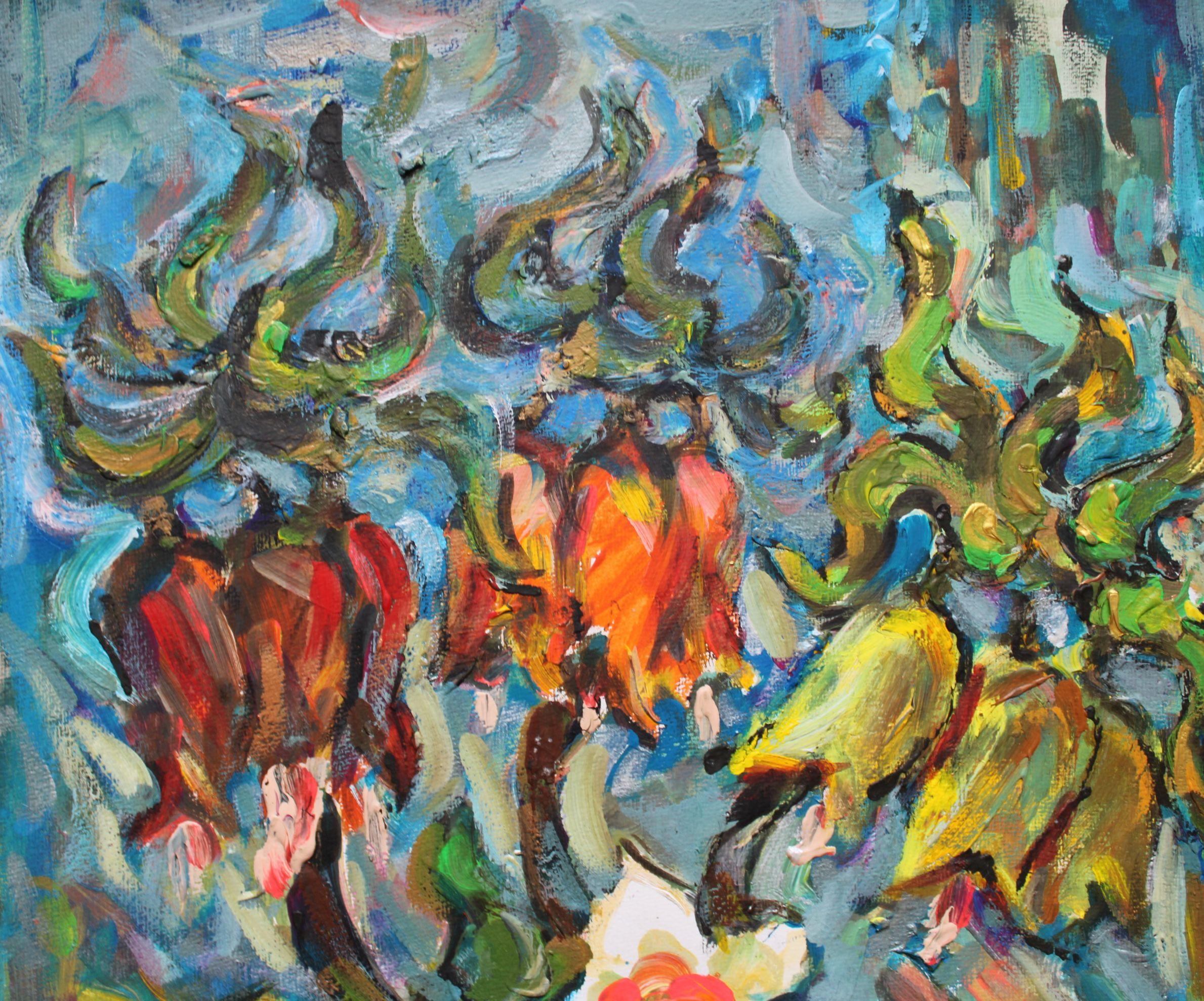 Tulipanes y narcisos  2007. Papel, técnica mixta, 70x50 cm - Still-Life Gris de Dzidra Bauma