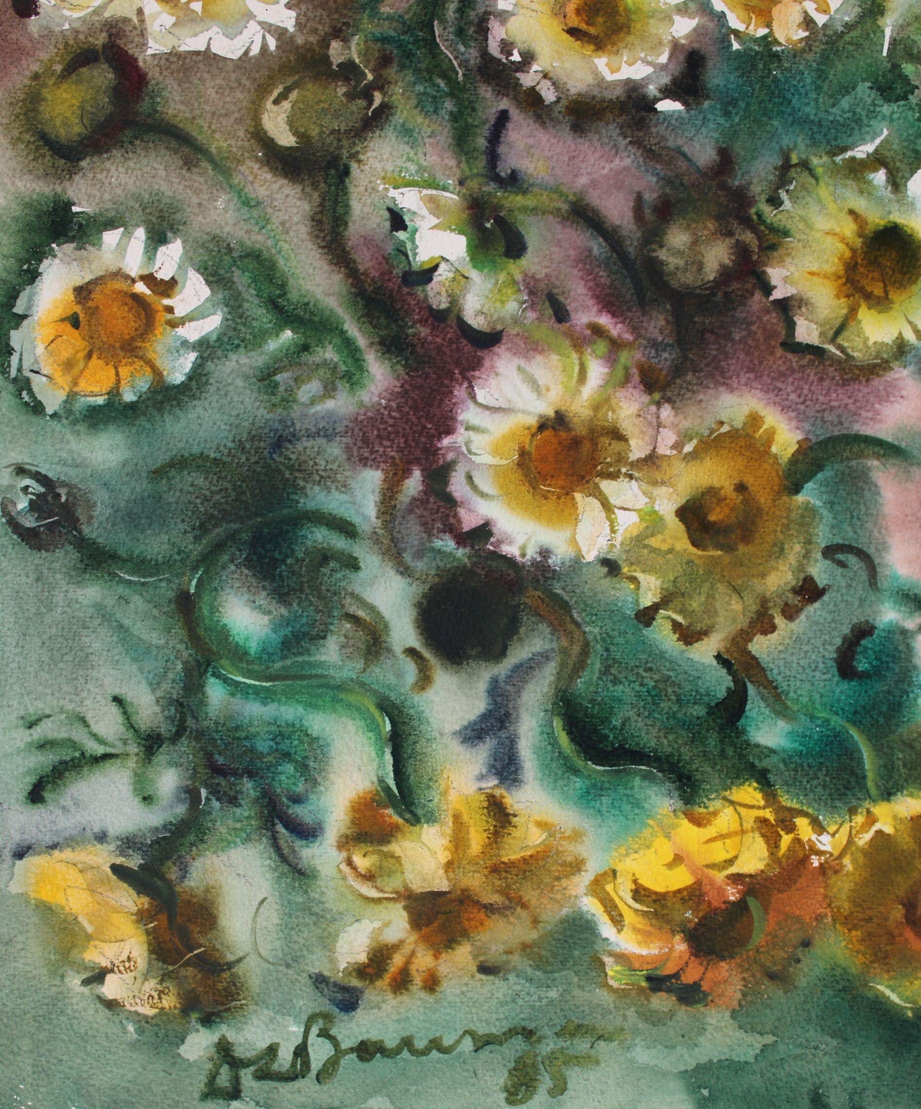 Kamille  1985. Papier/Aquarell, 52x40 cm – Art von Dzidra Bauma