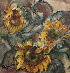 Sunflowers  1974. Paper, watercolor, 56x54 cm