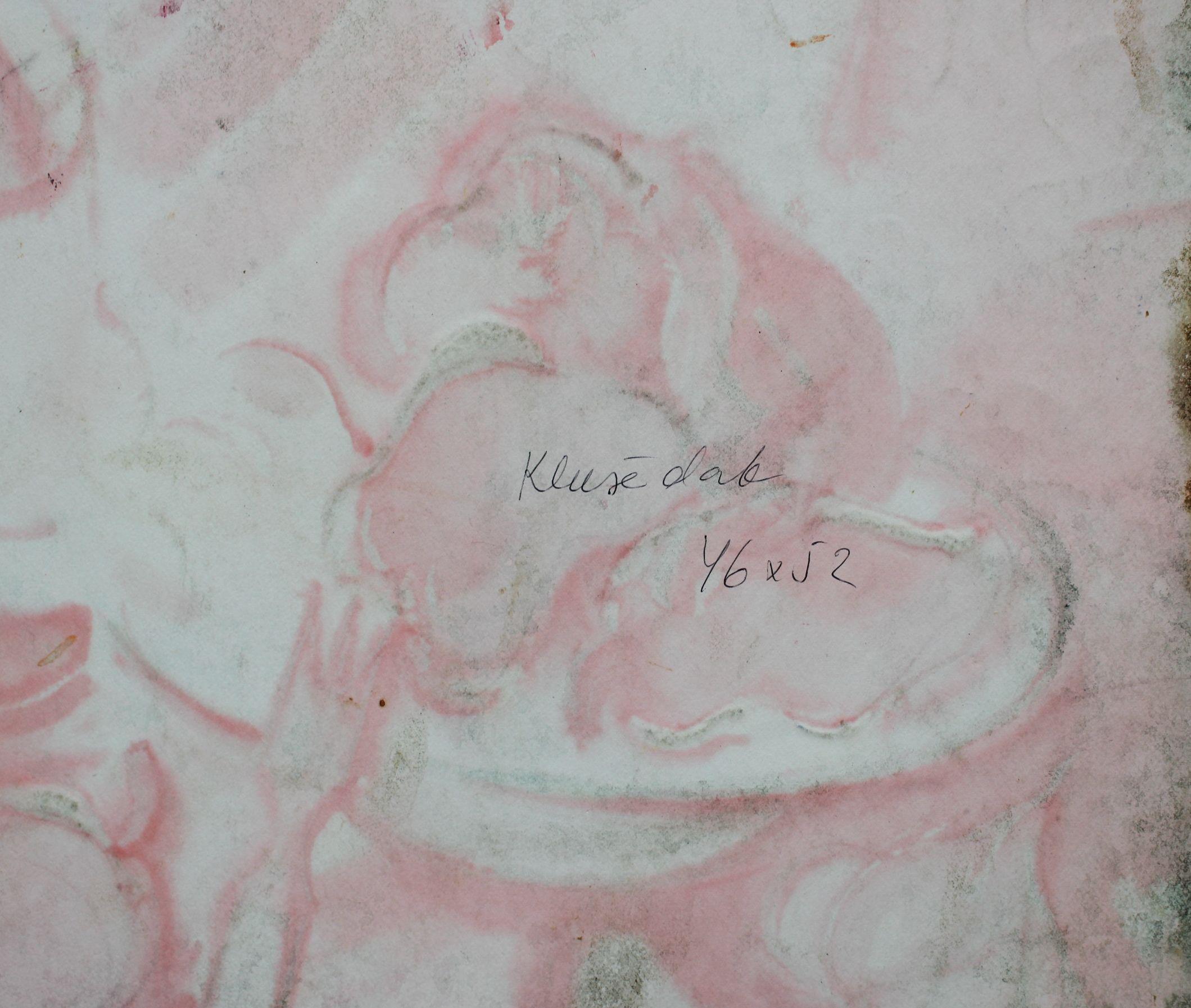 Still life  1975. Paper, watercolor, 46x52 cm - Brown Still-Life by Dzidra Bauma