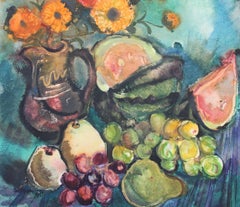 Still life with fruits  1975. Paper, watercolor, 54x54 cm