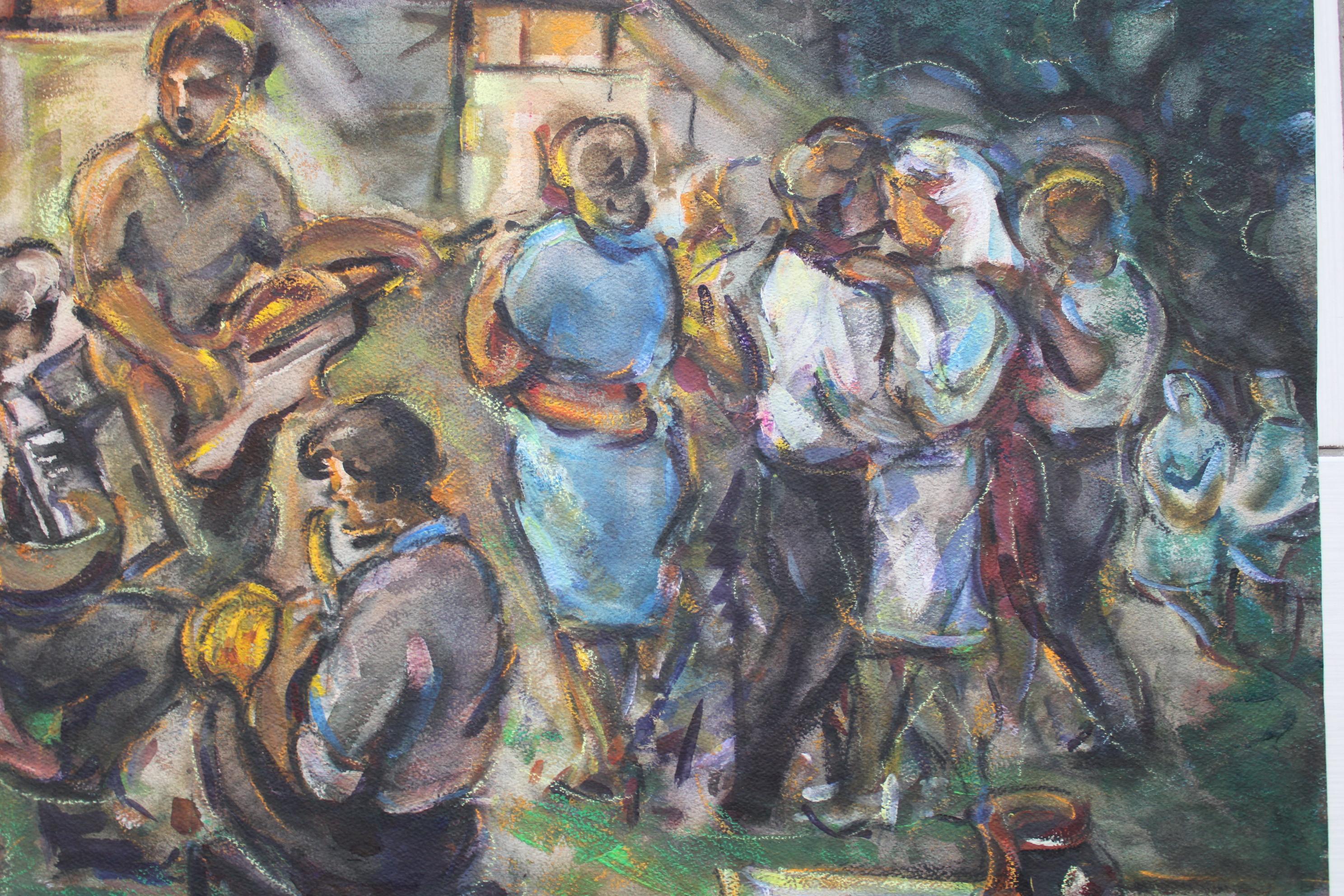 Mariage à la campagne  Papier, aquarelle, 54x74 cm - Gris Still-Life par Dzidra Bauma