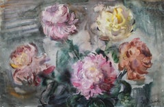 Crisantemi  1985. Carta, acquerello, 44x57 cm